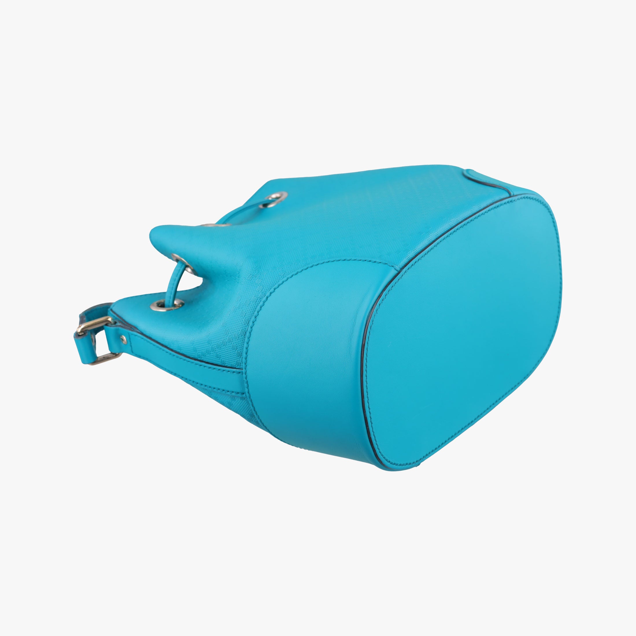 Pre-owned Gucci Bright Diamante Bucket Blue Leather 354229 shoulderbag | stylenewstar