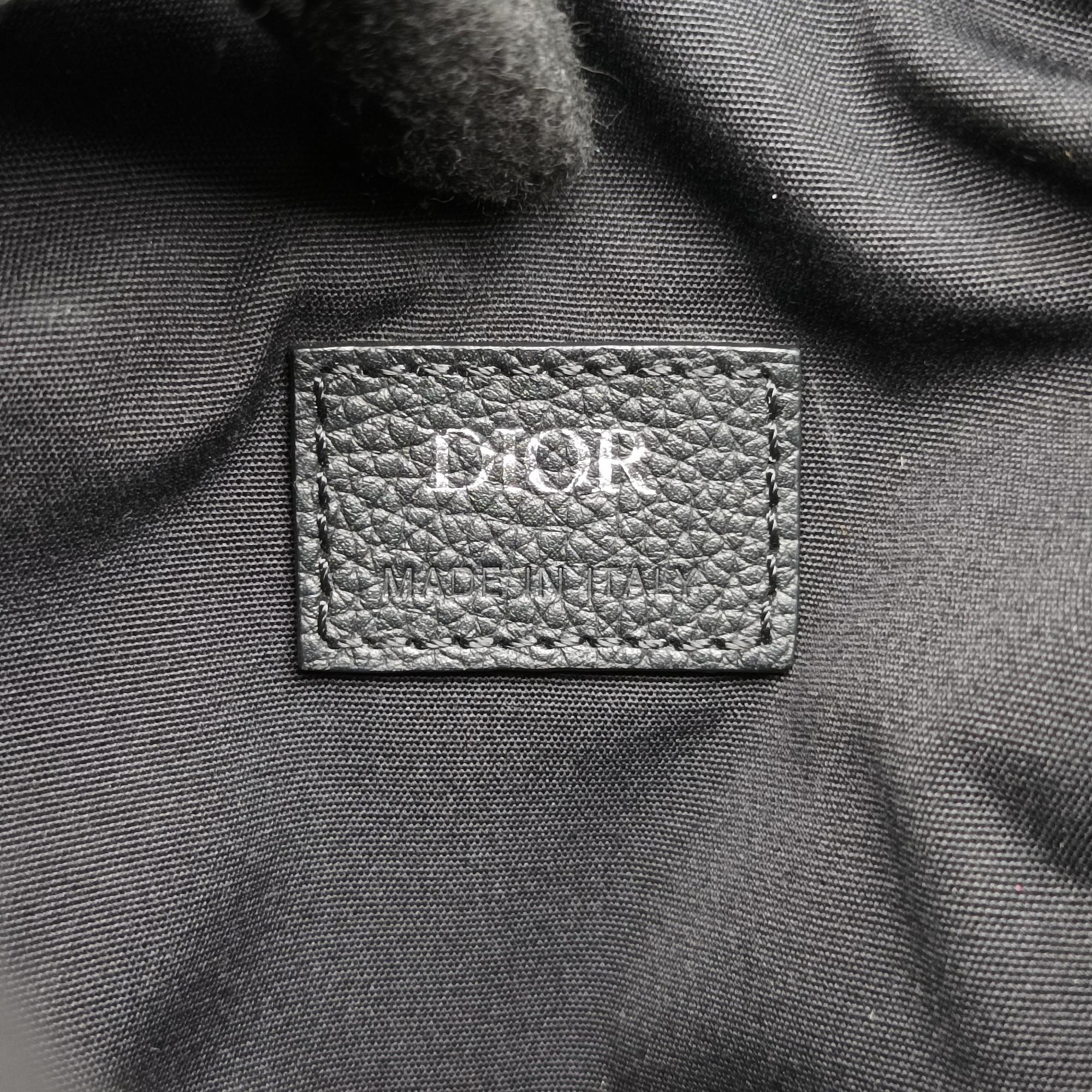 Pre-owned Christian Dior Saddle Black Jacquard×Leather 1ADPO093YKY bum bag/waist bag | stylenewstar