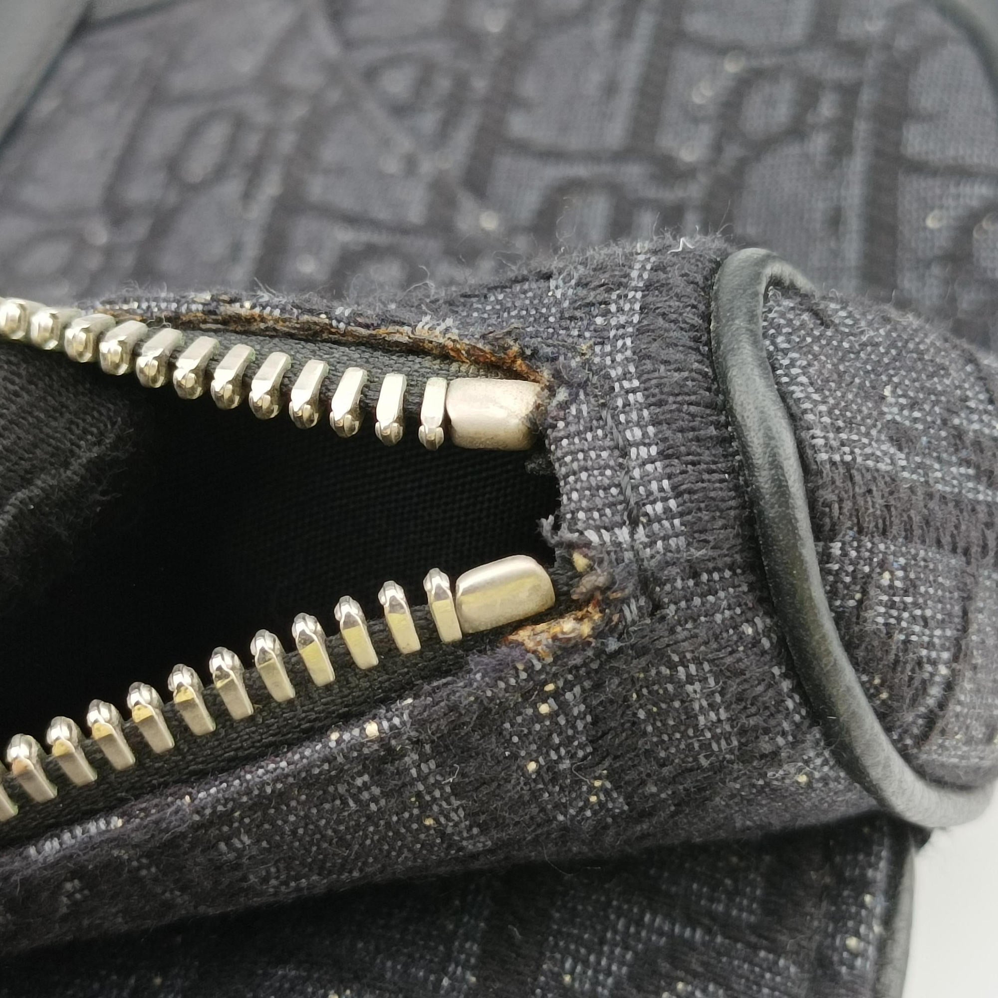 Pre-owned Christian Dior Saddle Black Jacquard×Leather 1ADPO093YKY bum bag/waist bag | stylenewstar