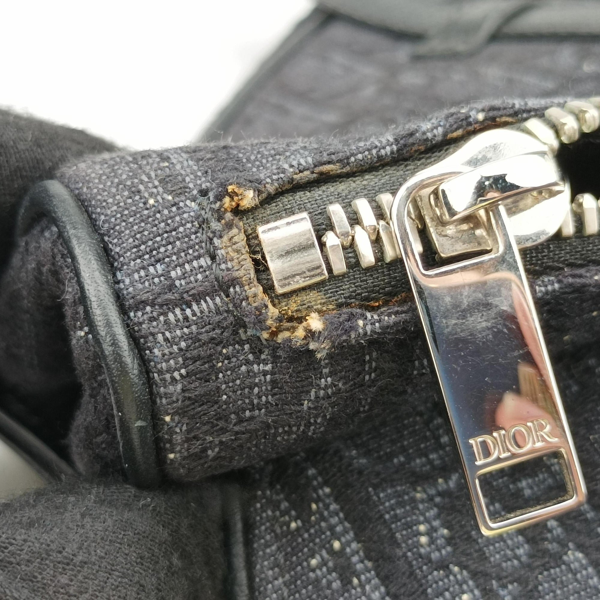 Pre-owned Christian Dior Saddle Black Jacquard×Leather 1ADPO093YKY bum bag/waist bag | stylenewstar
