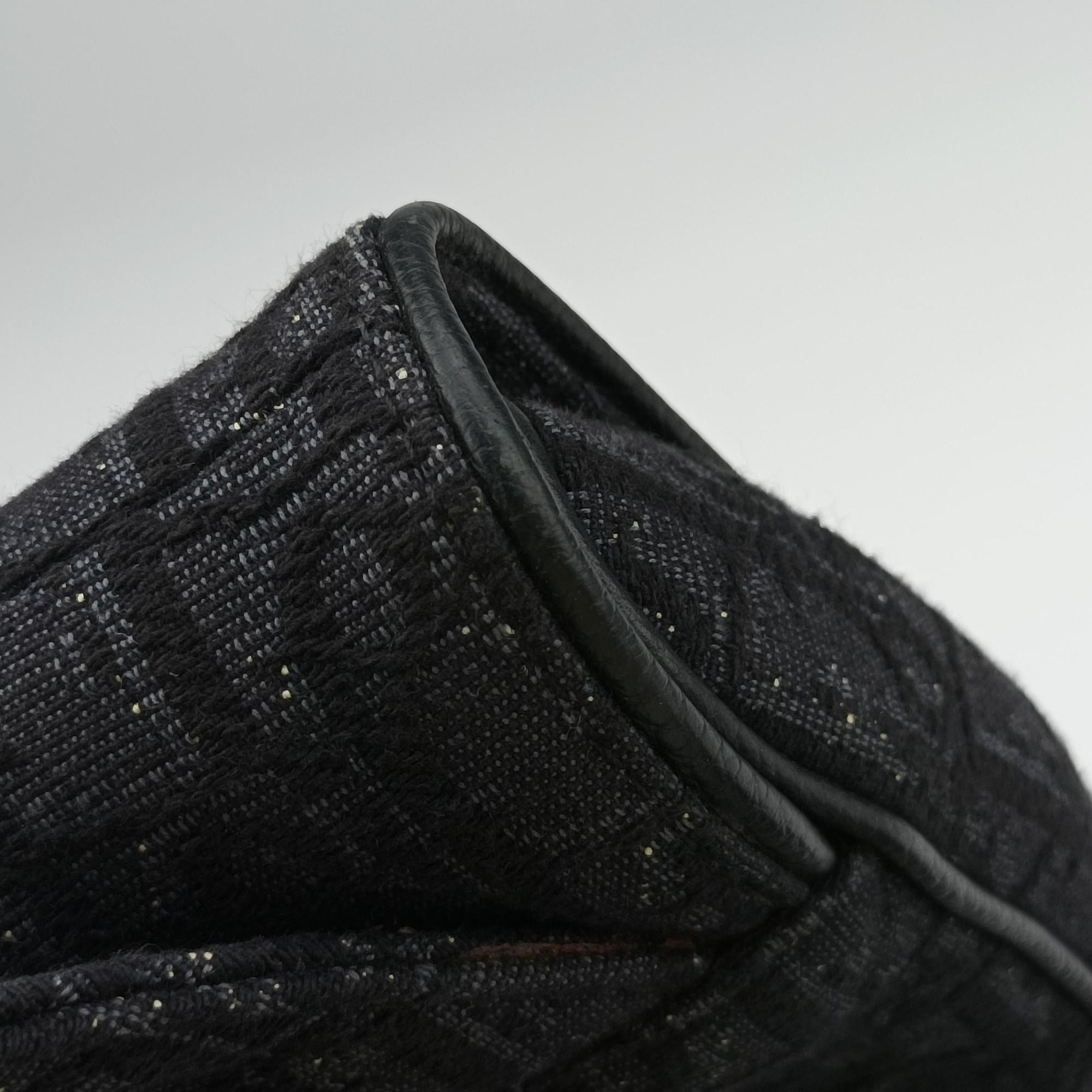 Pre-owned Christian Dior Saddle Black Jacquard×Leather 1ADPO093YKY bum bag/waist bag | stylenewstar