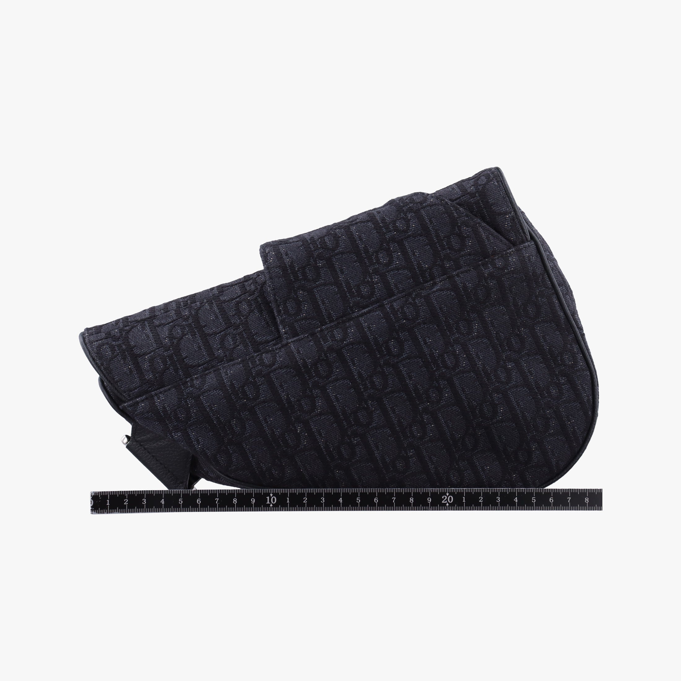 Pre-owned Christian Dior Saddle Black Jacquard×Leather 1ADPO093YKY bum bag/waist bag | stylenewstar