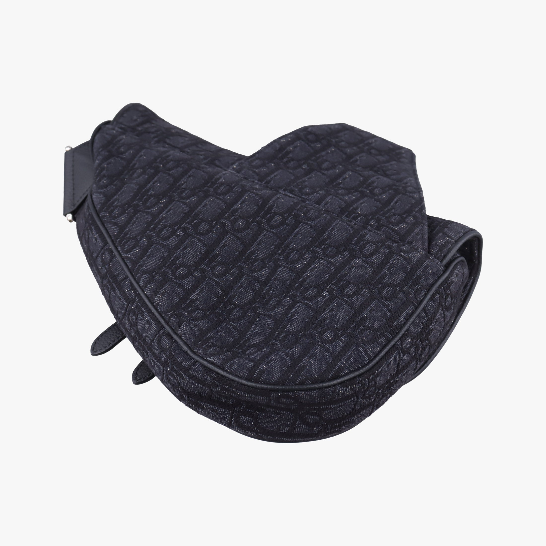 Pre-owned Christian Dior Saddle Black Jacquard×Leather 1ADPO093YKY bum bag/waist bag | stylenewstar