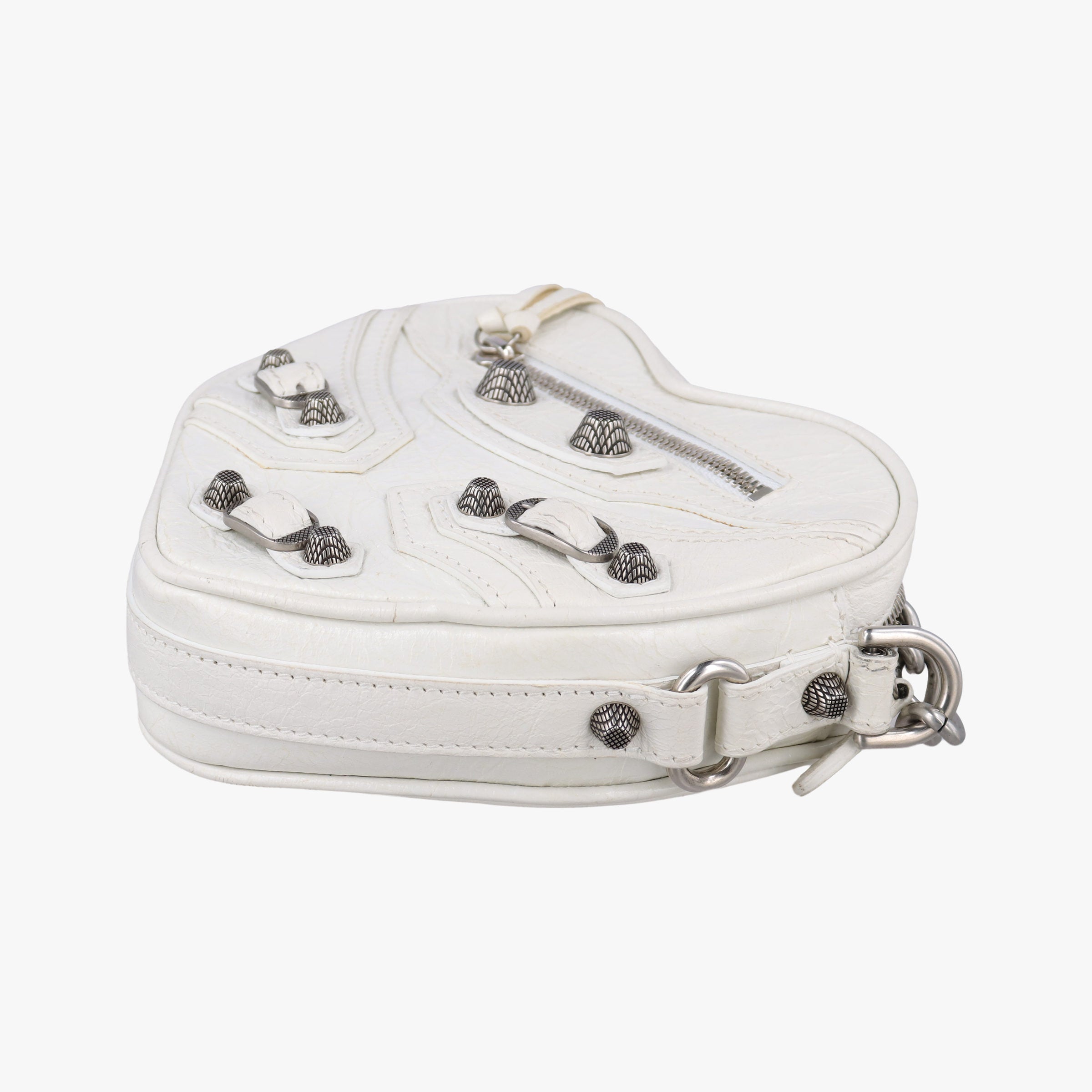 Vintage Balenciaga Le Cagole Heart Mini White lambskin  shoulderbag | stylenewstar