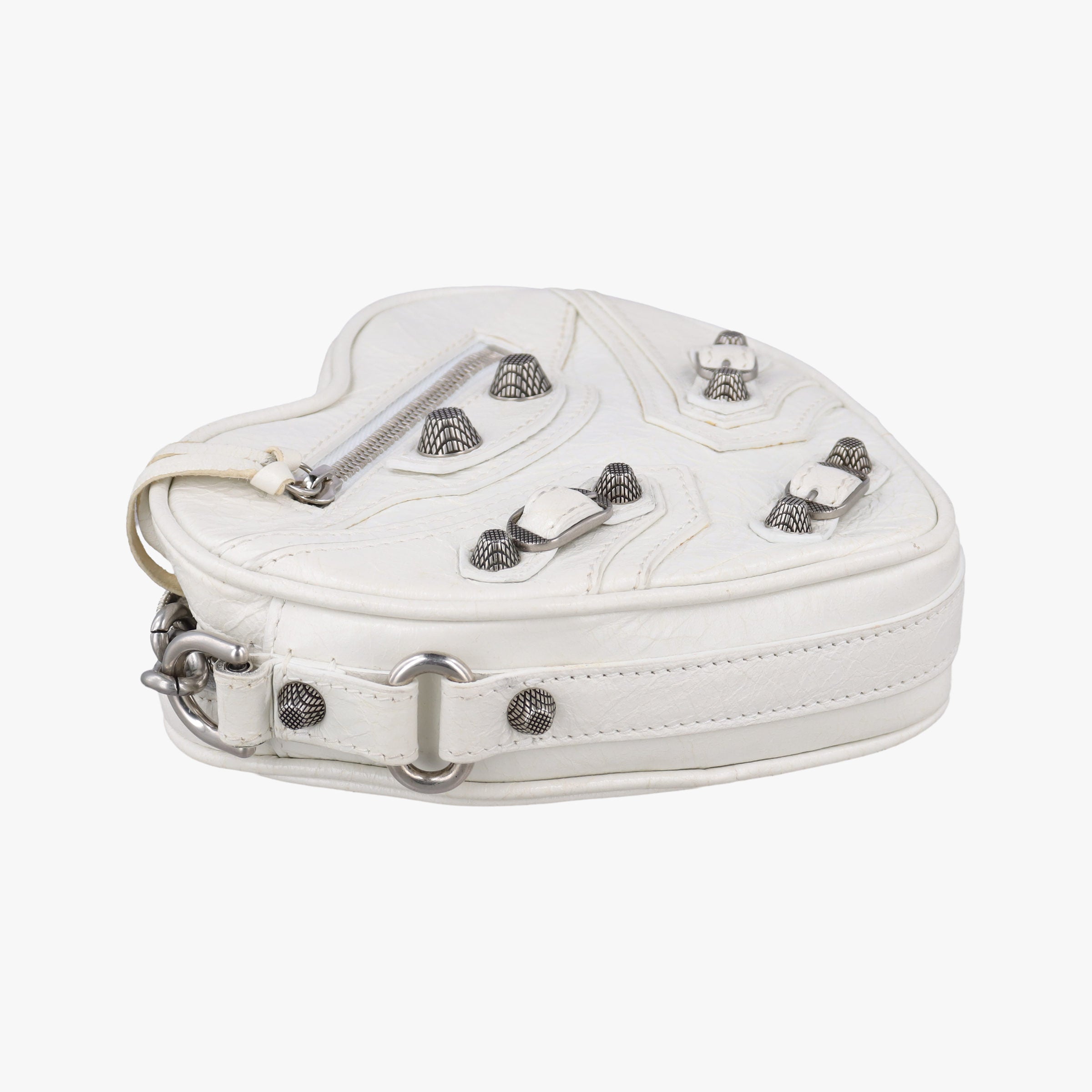 Vintage Balenciaga Le Cagole Heart Mini White lambskin  shoulderbag | stylenewstar