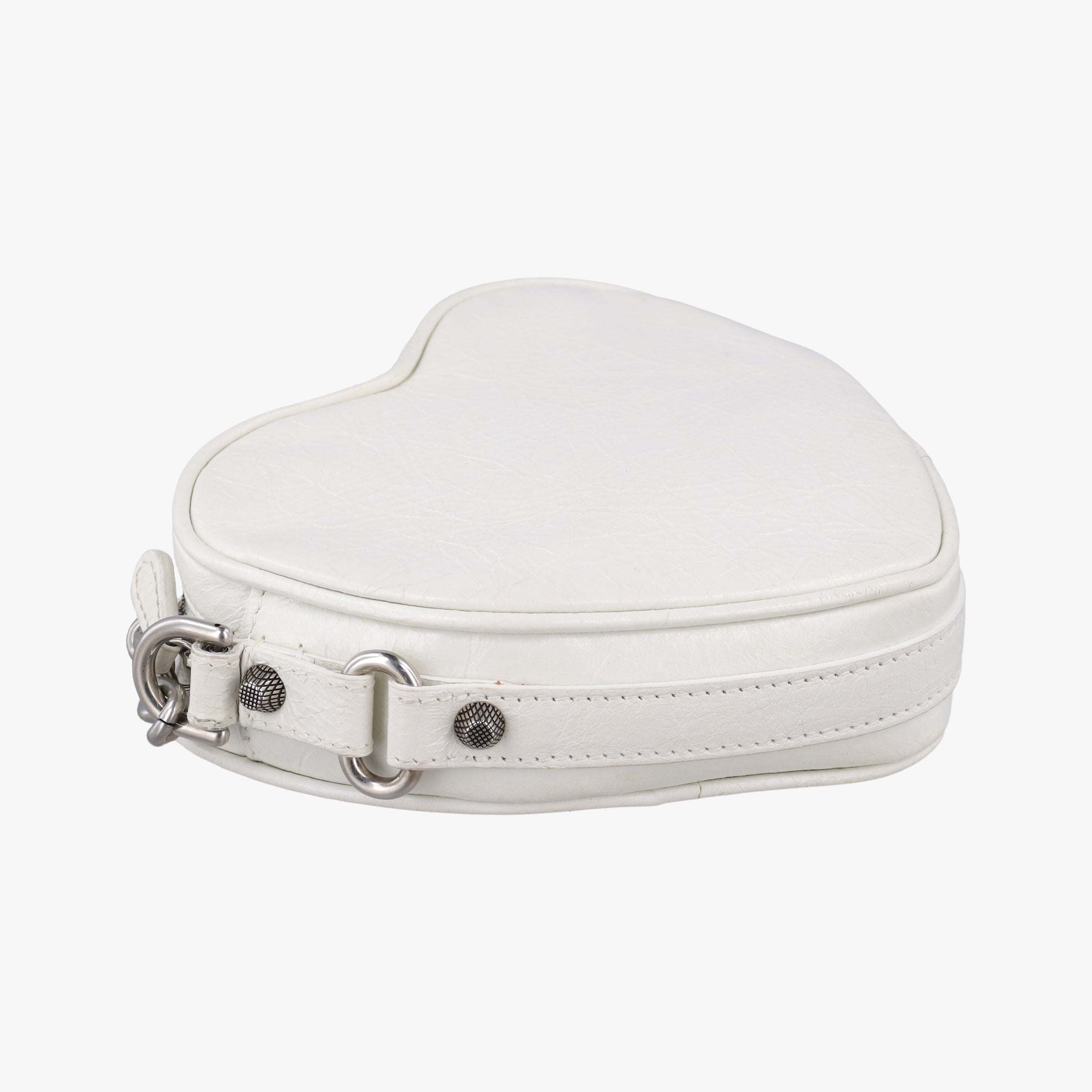 Vintage Balenciaga Le Cagole Heart Mini White lambskin  shoulderbag | stylenewstar