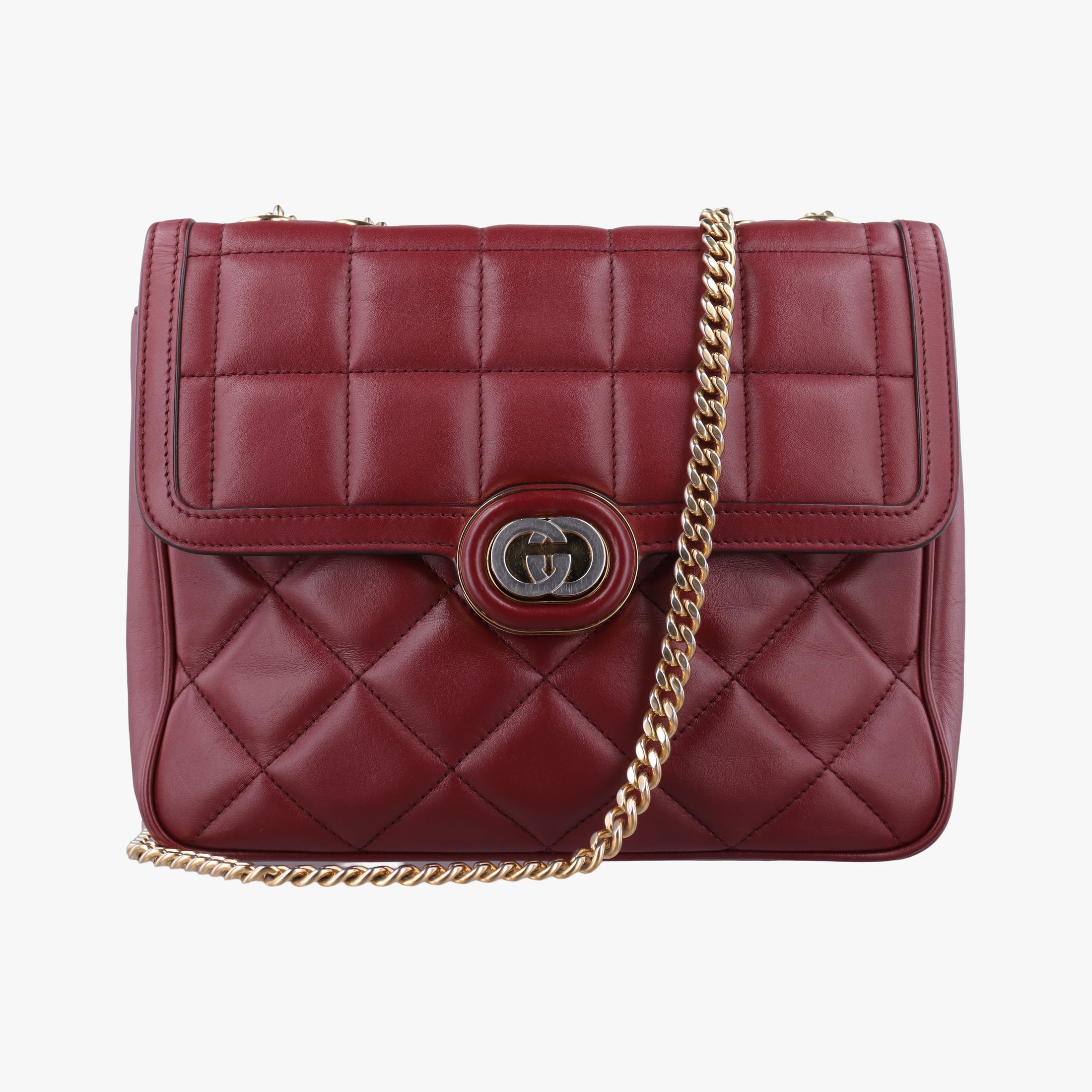 Pre-owned Gucci Mini Deco Burgundy Leather 740834 shoulderbag | stylenewstar