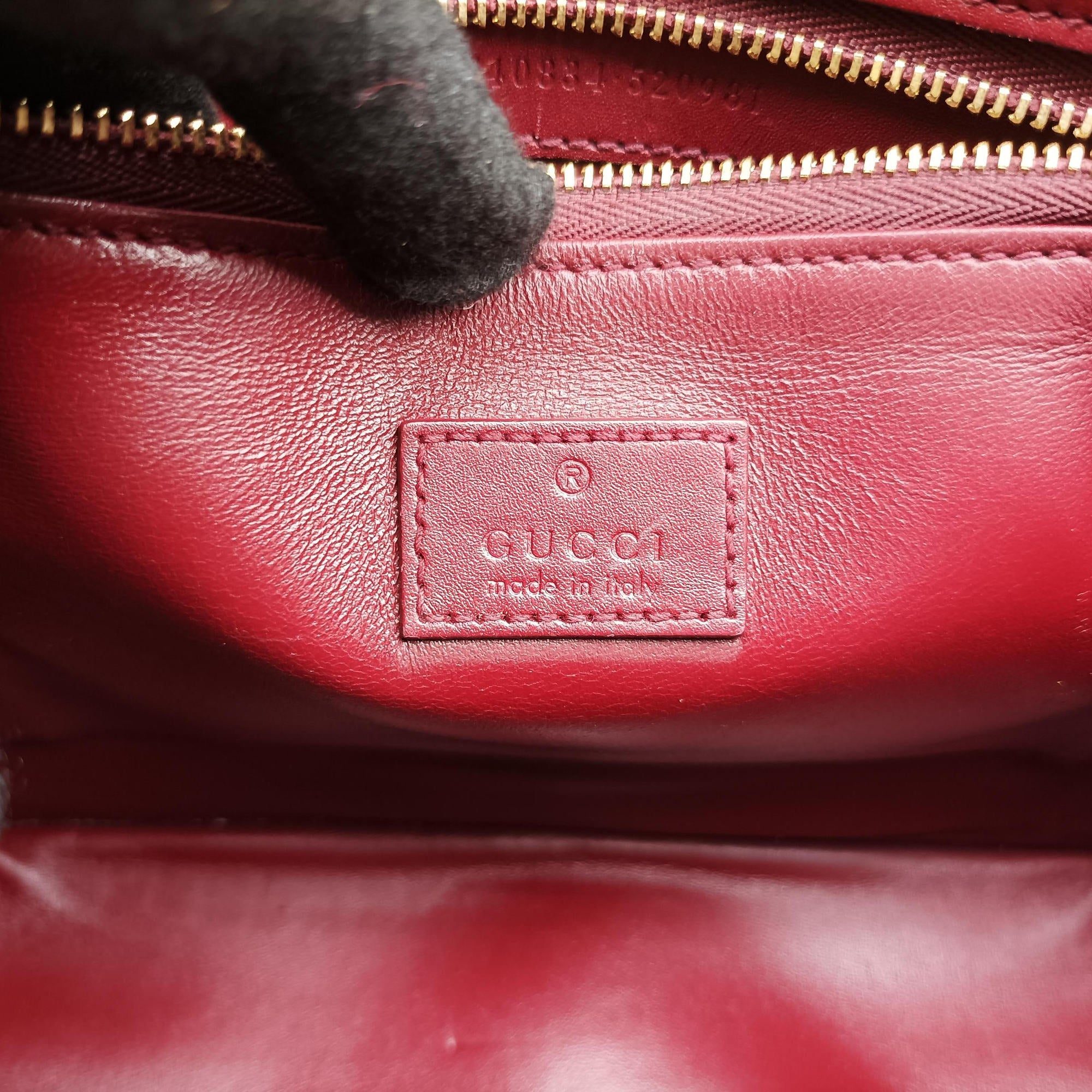 Pre-owned Gucci Mini Deco Burgundy Leather 740834 shoulderbag | stylenewstar