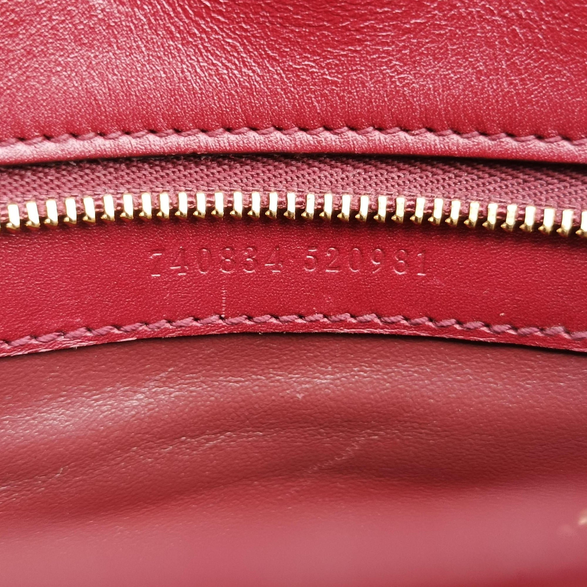 Pre-owned Gucci Mini Deco Burgundy Leather 740834 shoulderbag | stylenewstar