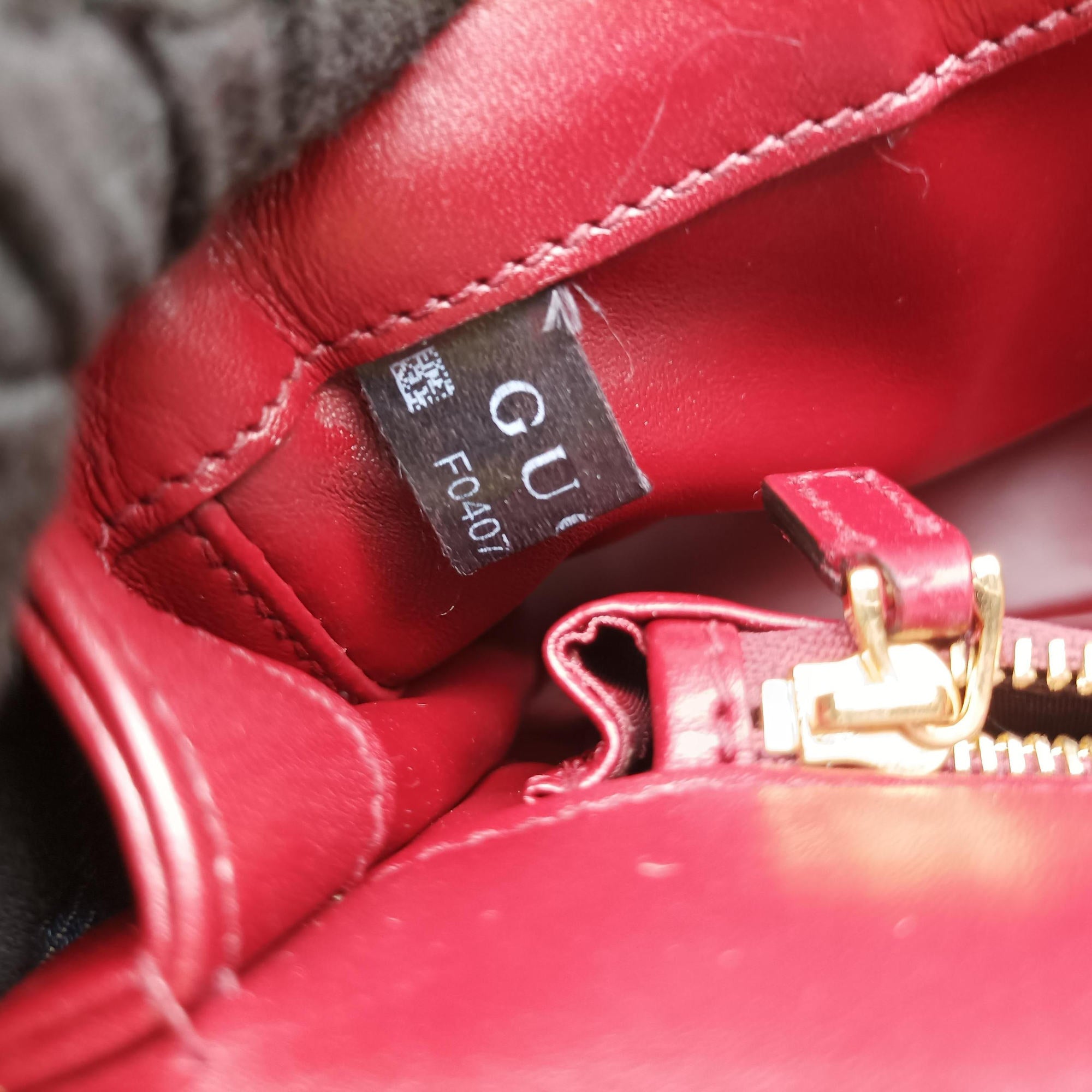 Pre-owned Gucci Mini Deco Burgundy Leather 740834 shoulderbag | stylenewstar
