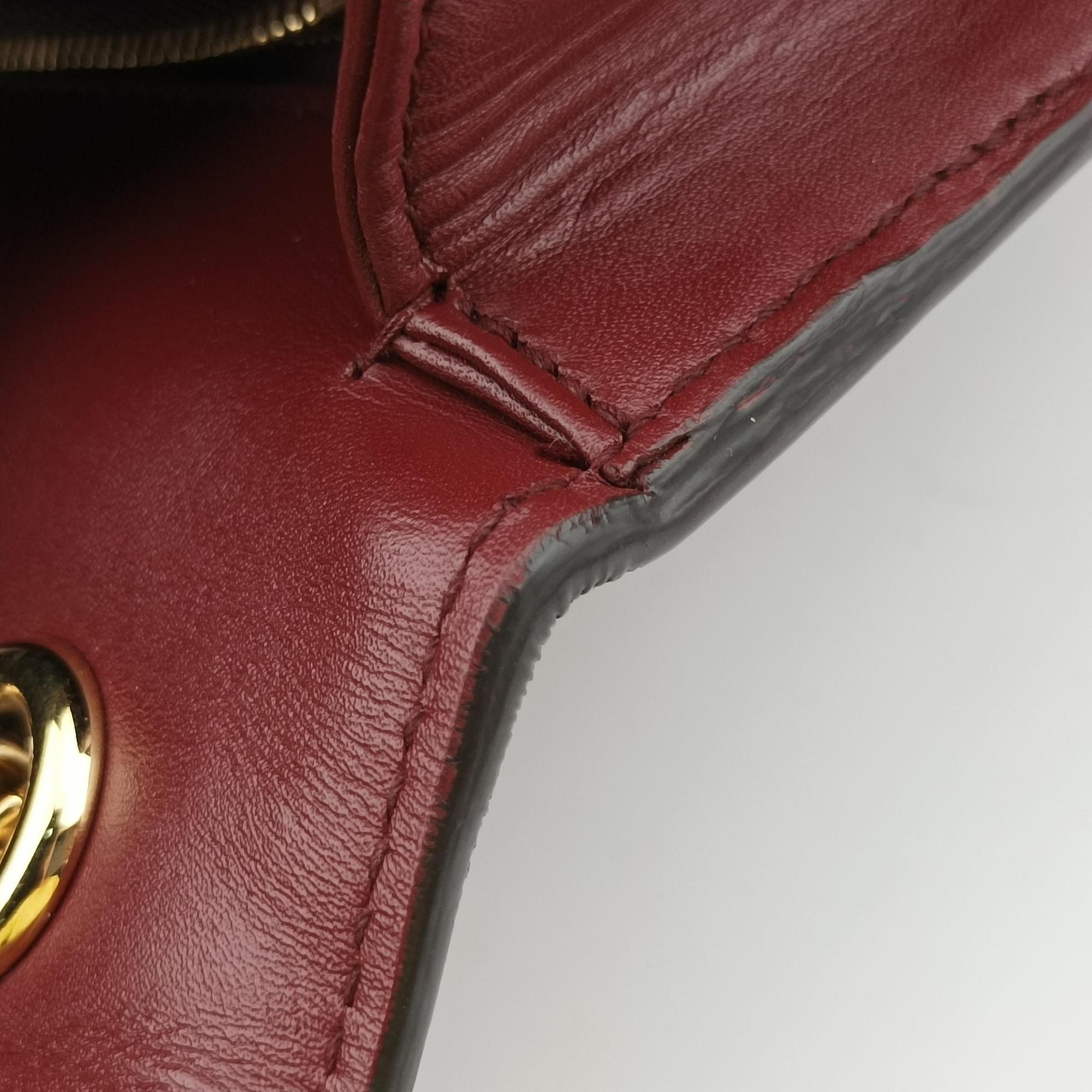 Pre-owned Gucci Mini Deco Burgundy Leather 740834 shoulderbag | stylenewstar
