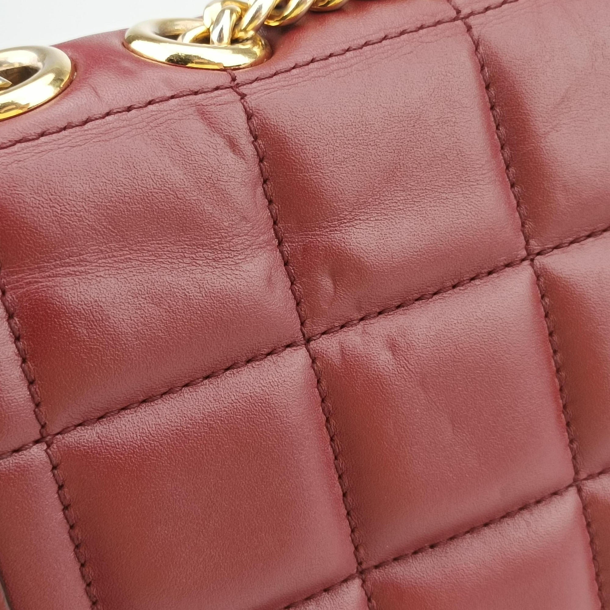 Pre-owned Gucci Mini Deco Burgundy Leather 740834 shoulderbag | stylenewstar