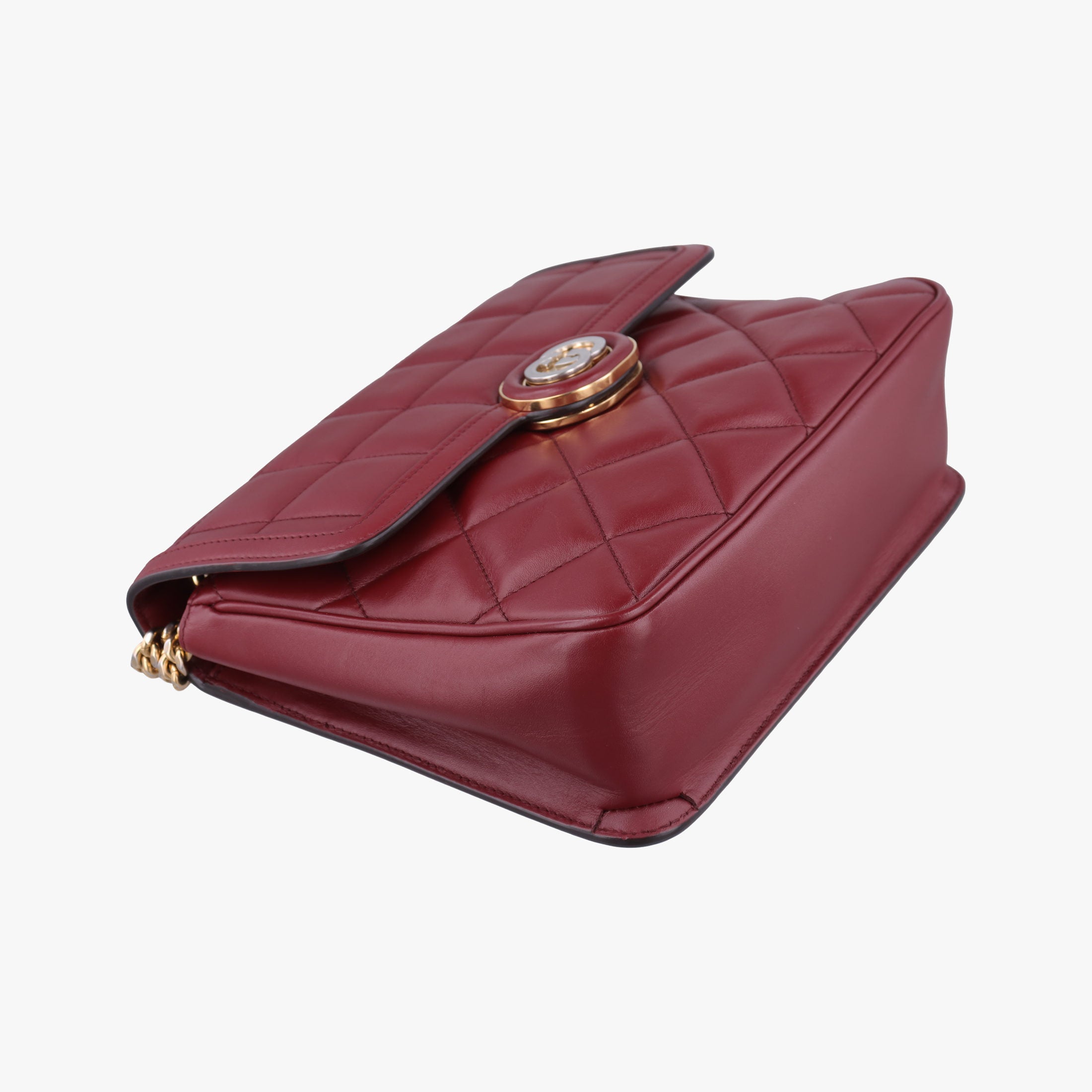 Pre-owned Gucci Mini Deco Burgundy Leather 740834 shoulderbag | stylenewstar
