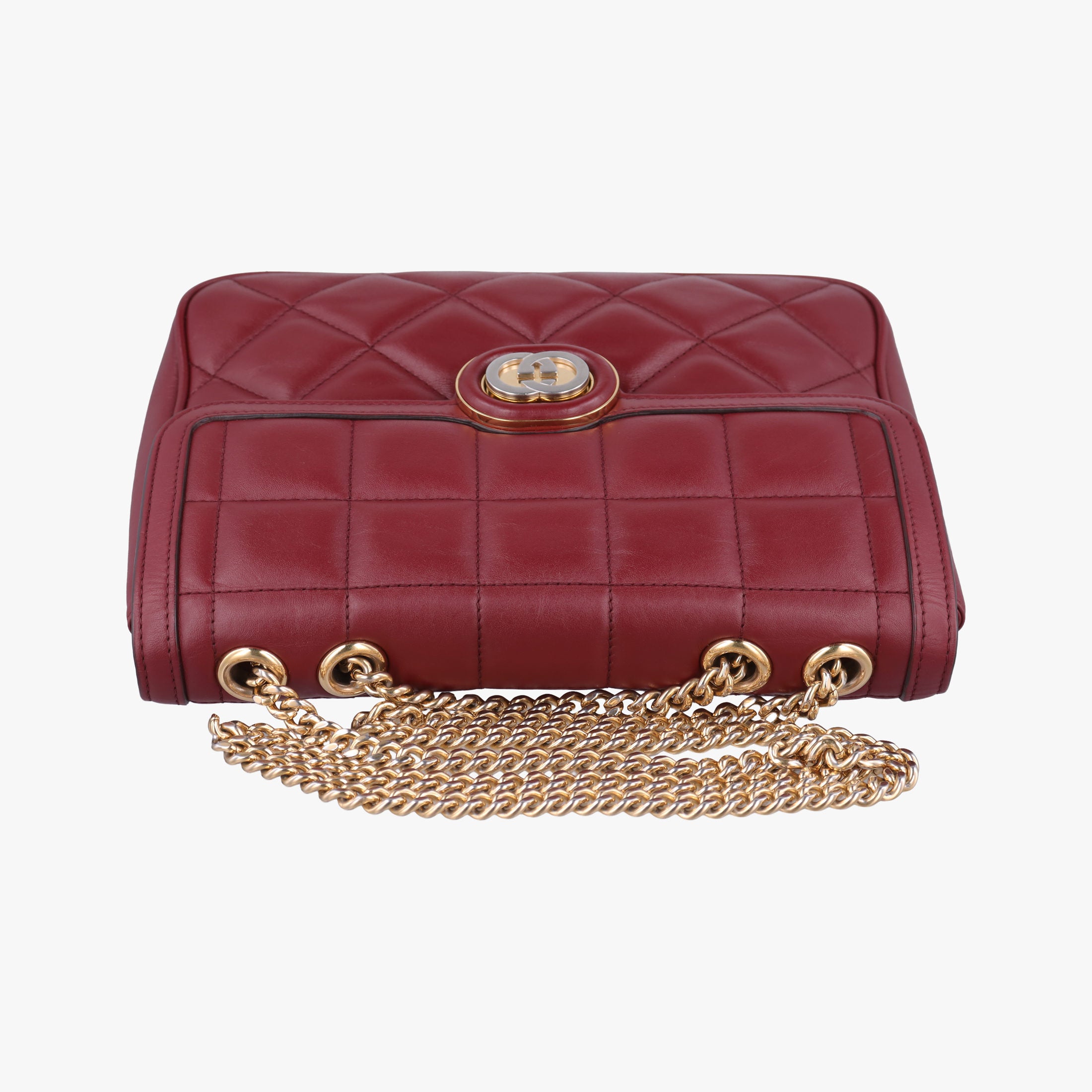 Pre-owned Gucci Mini Deco Burgundy Leather 740834 shoulderbag | stylenewstar