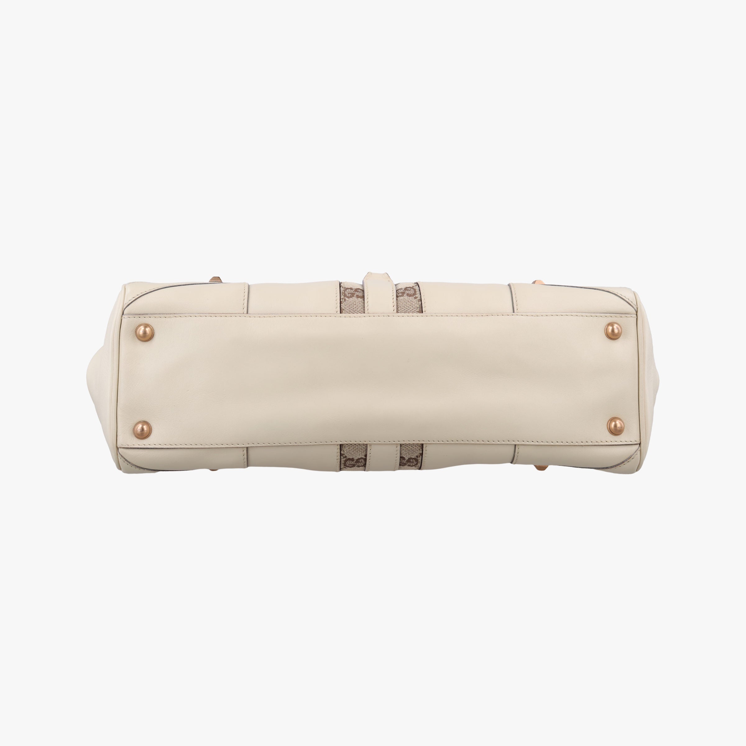 Pre-owned Gucci New Jackie White Leather×canvas 124407 handbag | stylenewstar