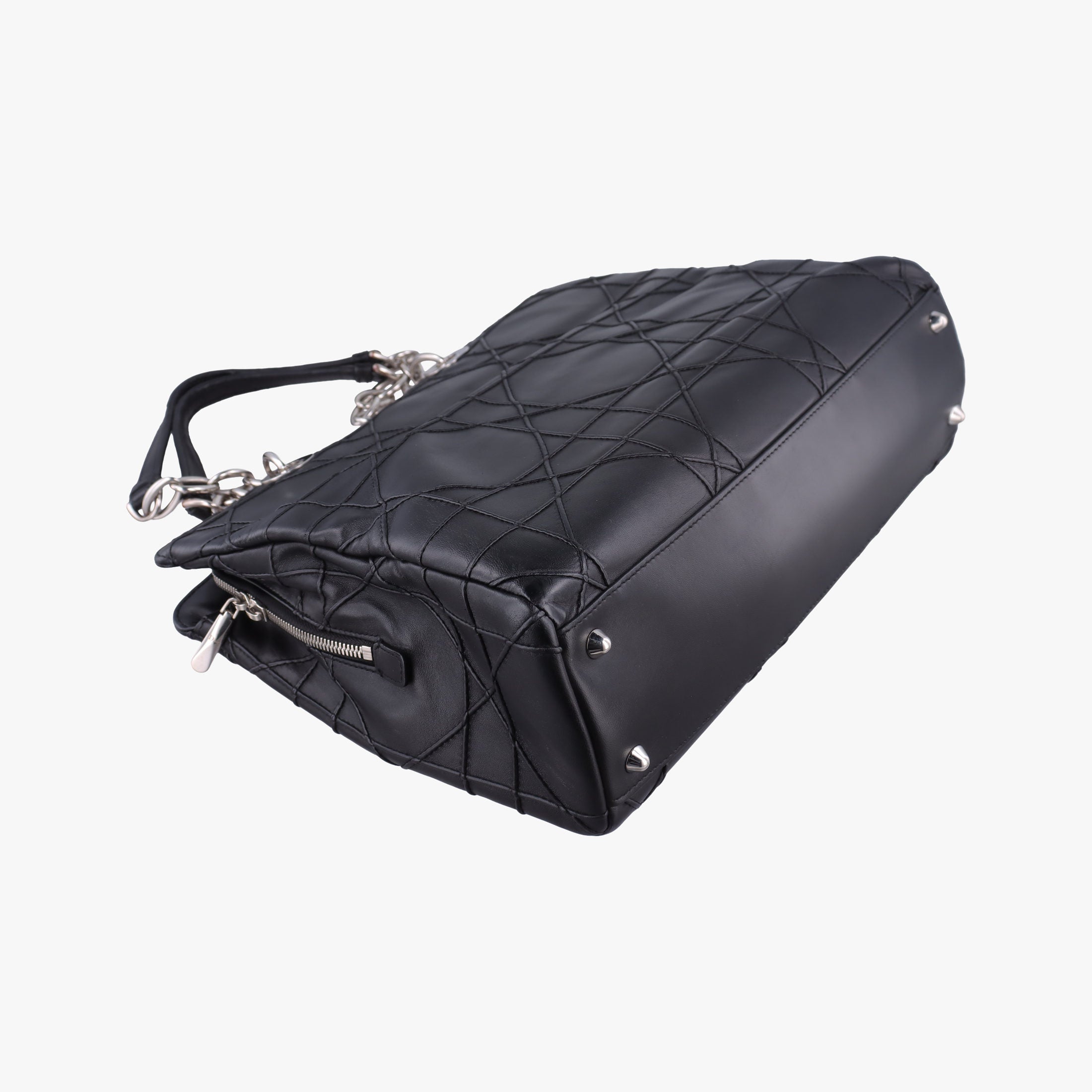 Pre-owned Christian Dior Cannage Soft Shopping Black lambskin  shoulderbag | stylenewstar