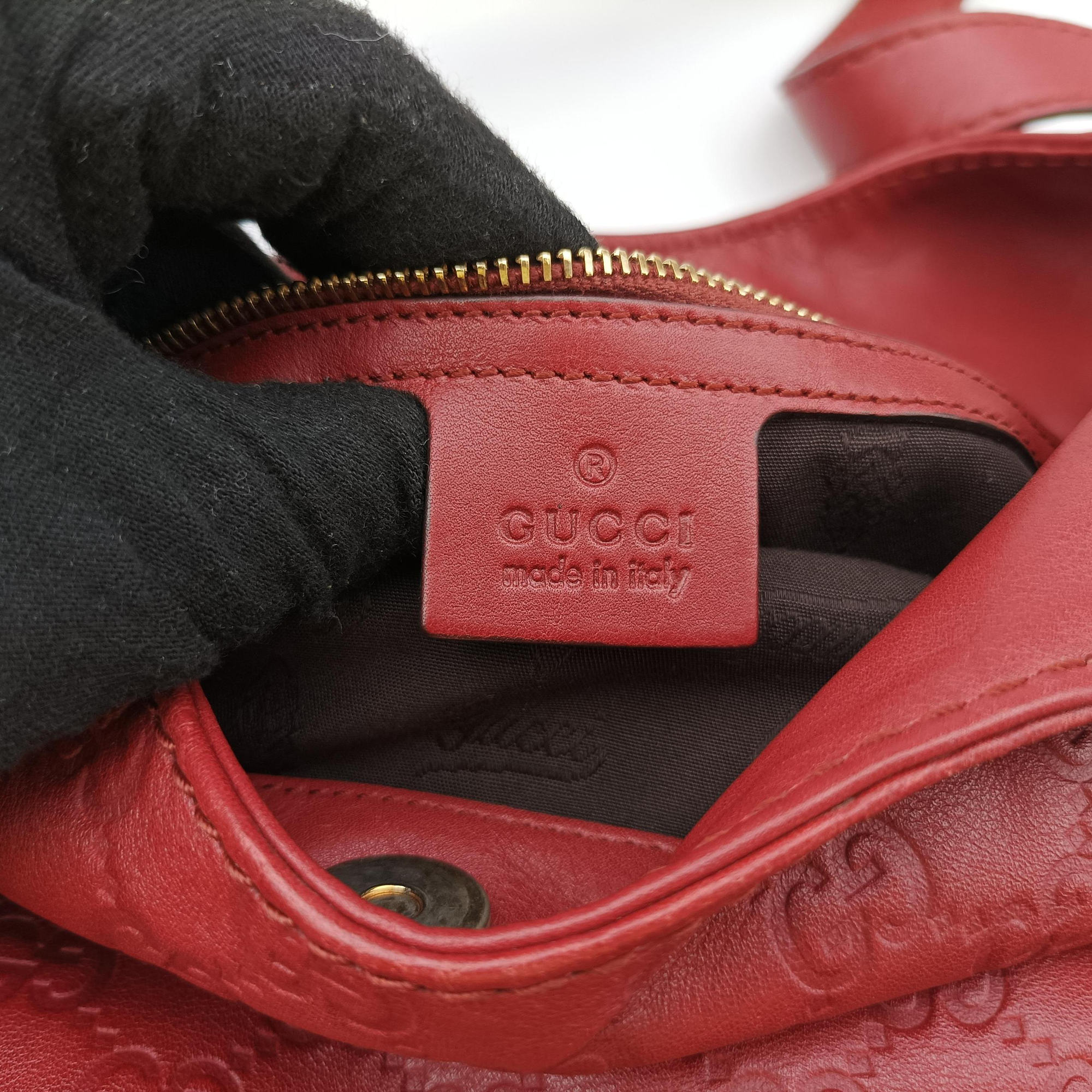 Pre-owned Gucci Charlotte Red Leather 203503 shoulderbag | stylenewstar