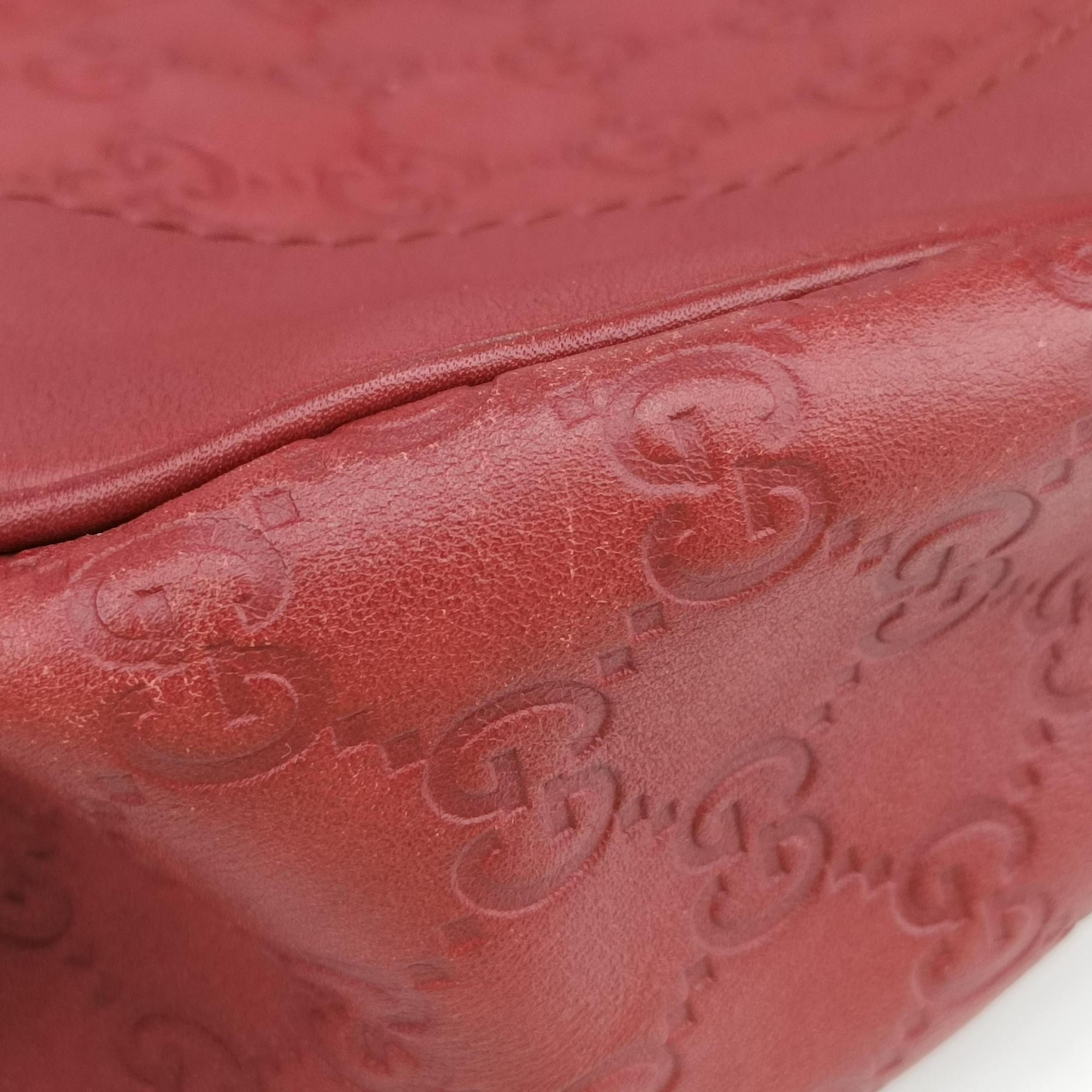Pre-owned Gucci Charlotte Red Leather 203503 shoulderbag | stylenewstar