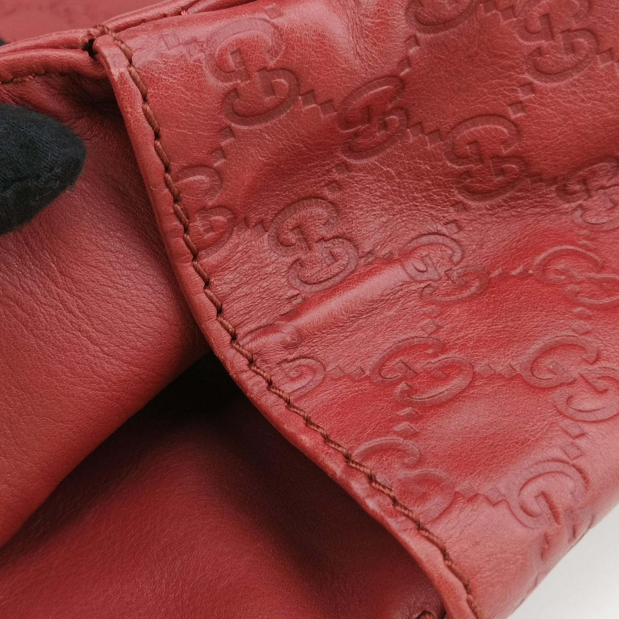 Pre-owned Gucci Charlotte Red Leather 203503 shoulderbag | stylenewstar