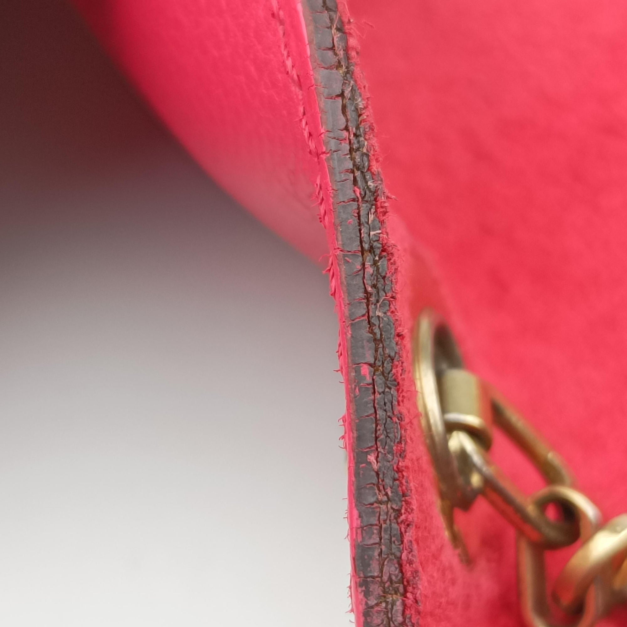 Pre-owned Louis Vuitton PALLAS Chain Brown×Poppy Petal Monogram Canvas×calf leather M41741 shoulderbag | stylenewstar