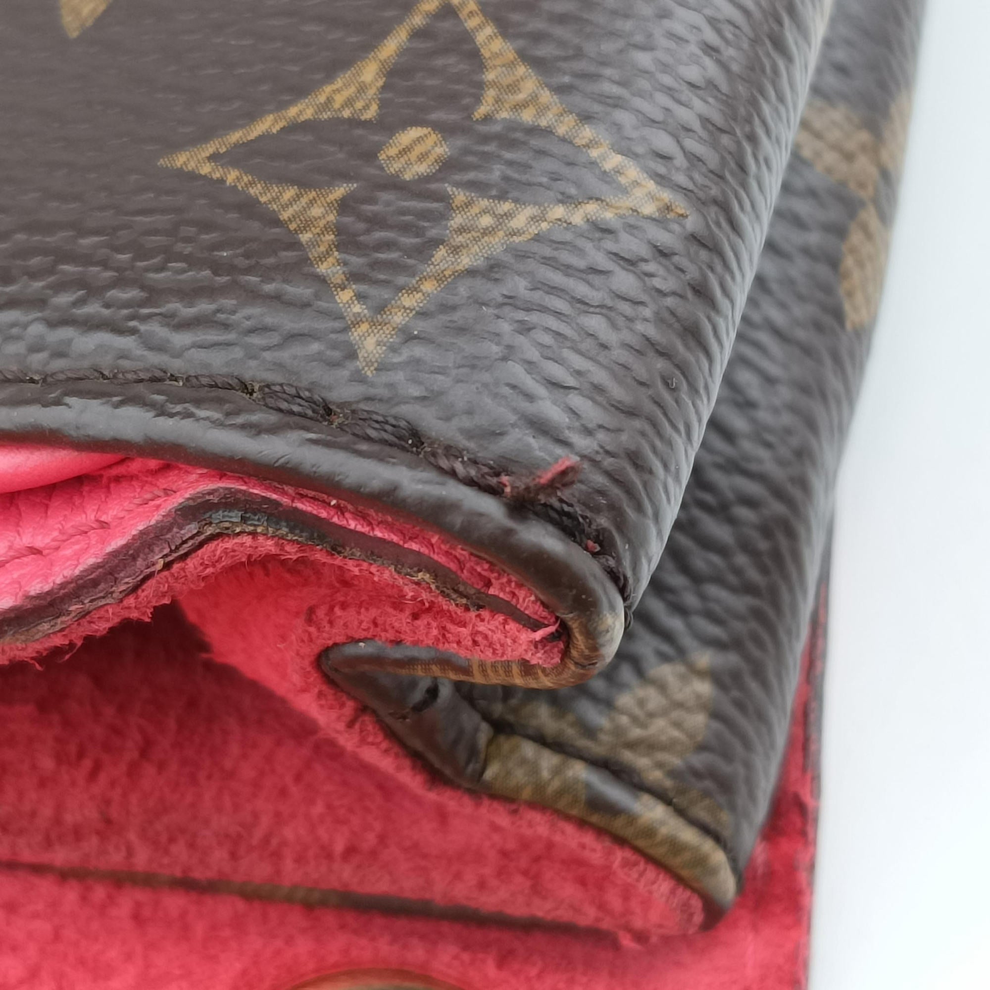 Pre-owned Louis Vuitton PALLAS Chain Brown×Poppy Petal Monogram Canvas×calf leather M41741 shoulderbag | stylenewstar