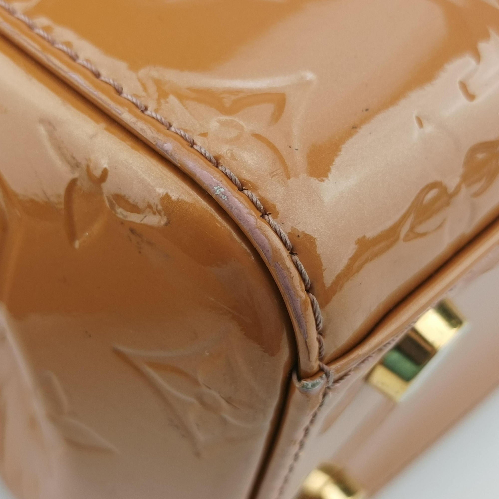 Pre-owned Louis Vuitton Bréa MM ROSE VELOURS Vernis M91588 handbag | stylenewstar