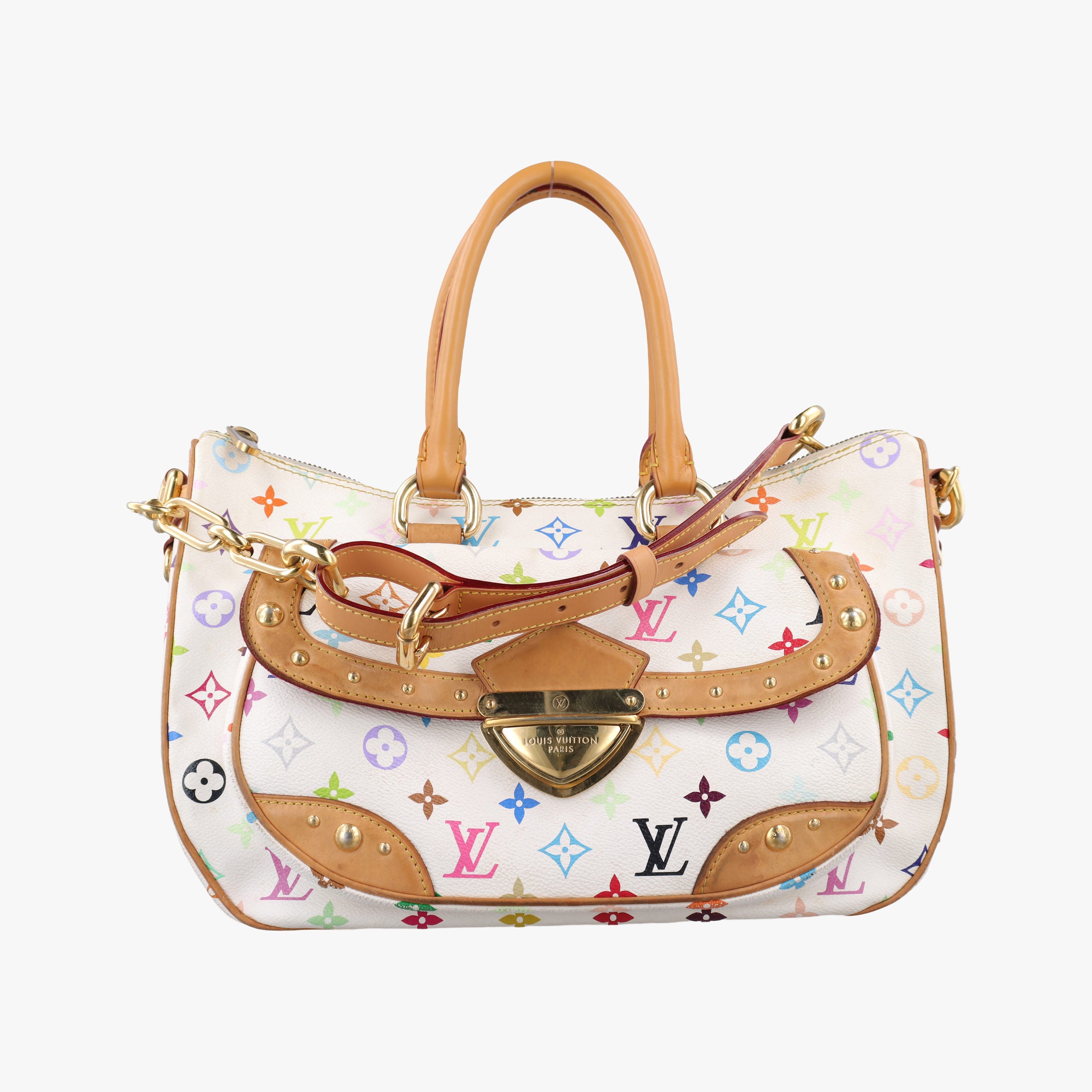 Pre-owned Louis Vuitton RITA white Monogram Multicolor M40125 shoulderbag | stylenewstar