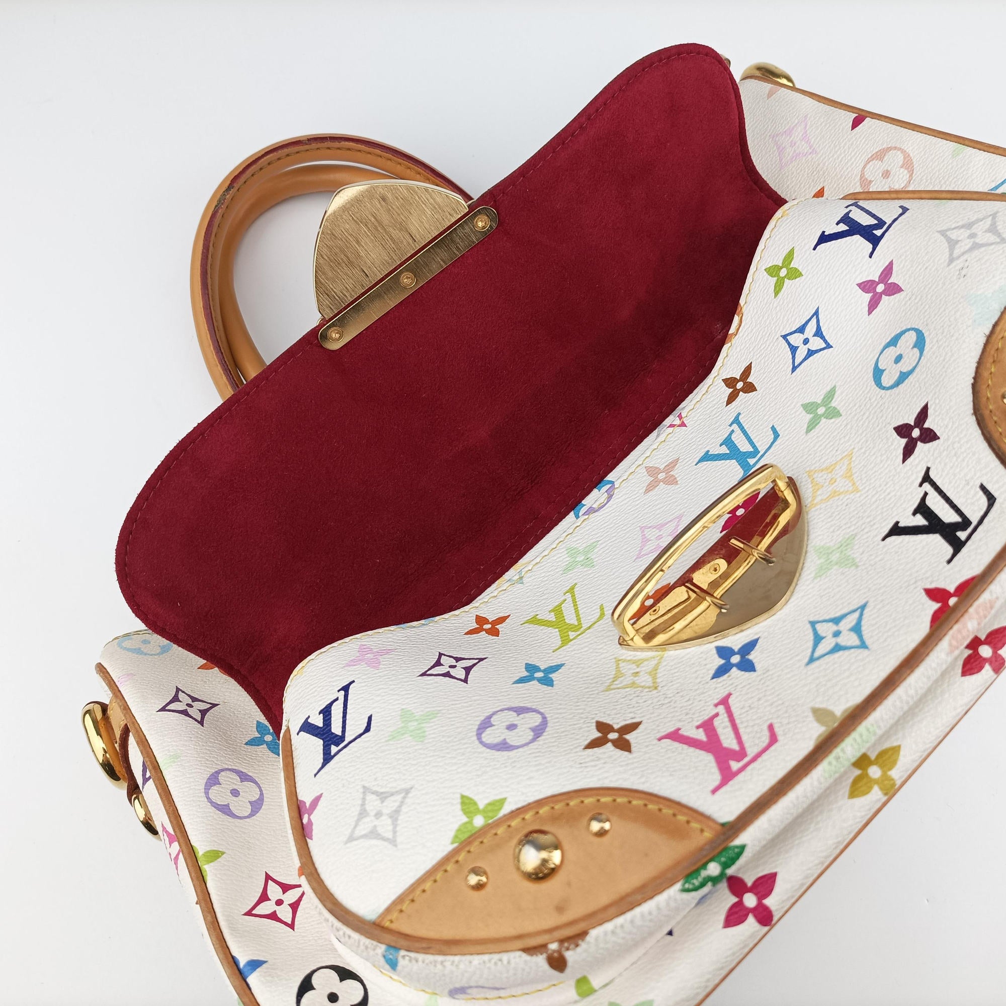 Pre-owned Louis Vuitton RITA white Monogram Multicolor M40125 shoulderbag | stylenewstar