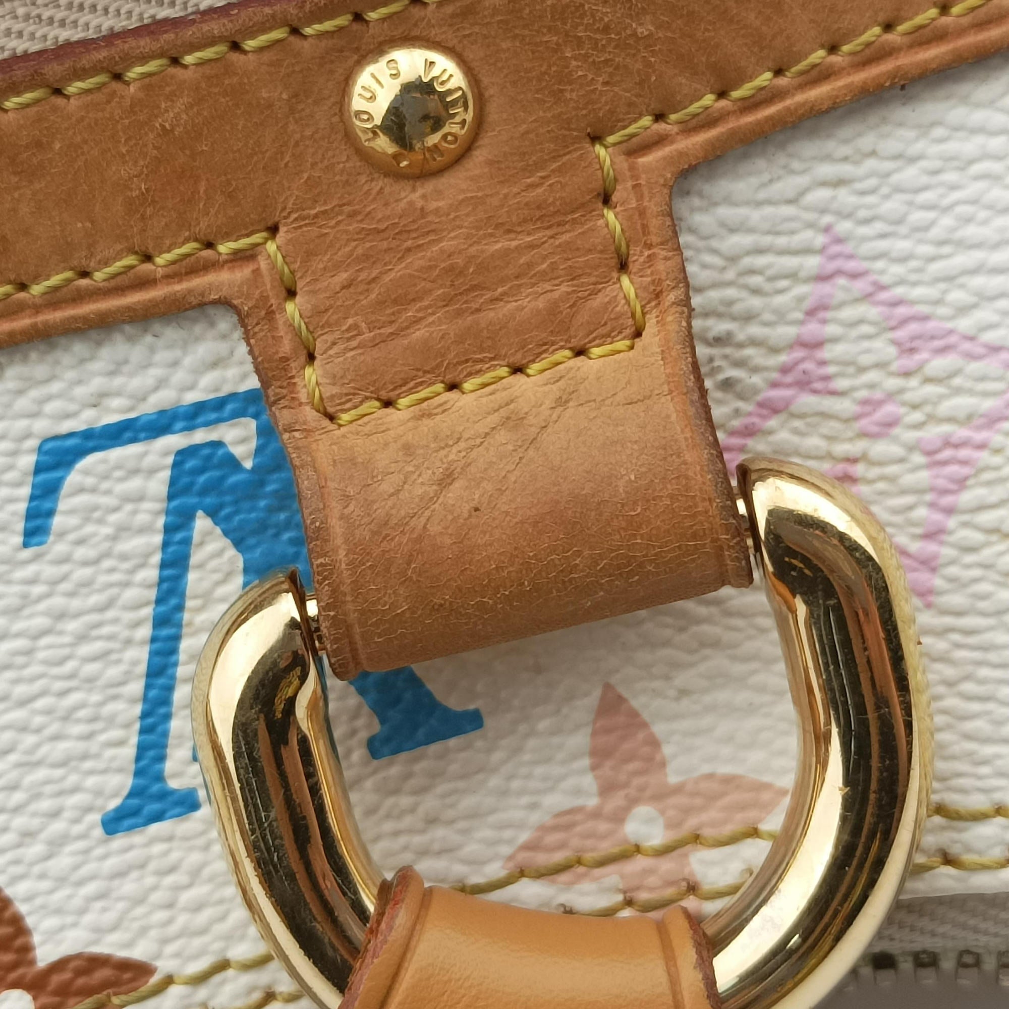 Pre-owned Louis Vuitton RITA white Monogram Multicolor M40125 shoulderbag | stylenewstar