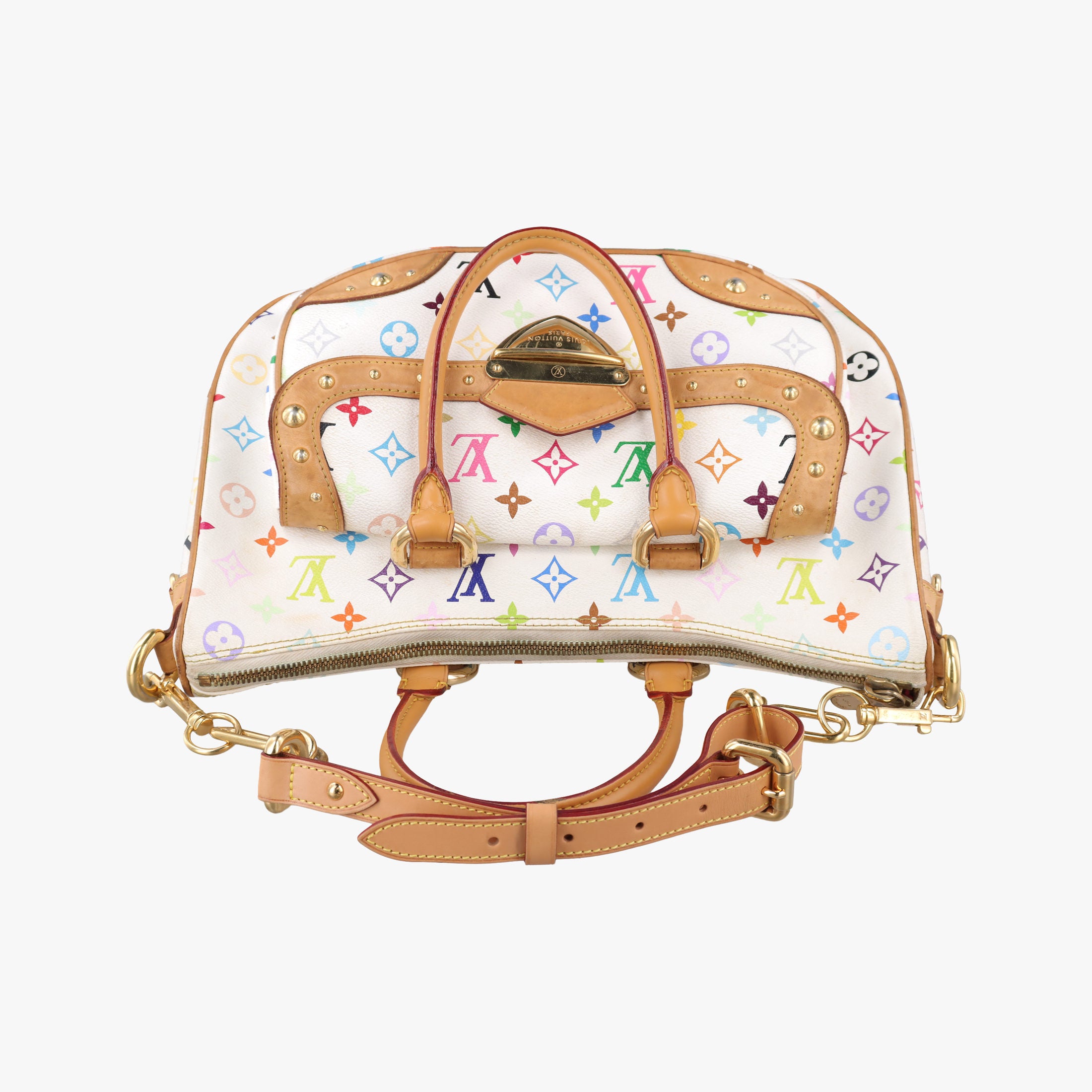 Pre-owned Louis Vuitton RITA white Monogram Multicolor M40125 shoulderbag | stylenewstar
