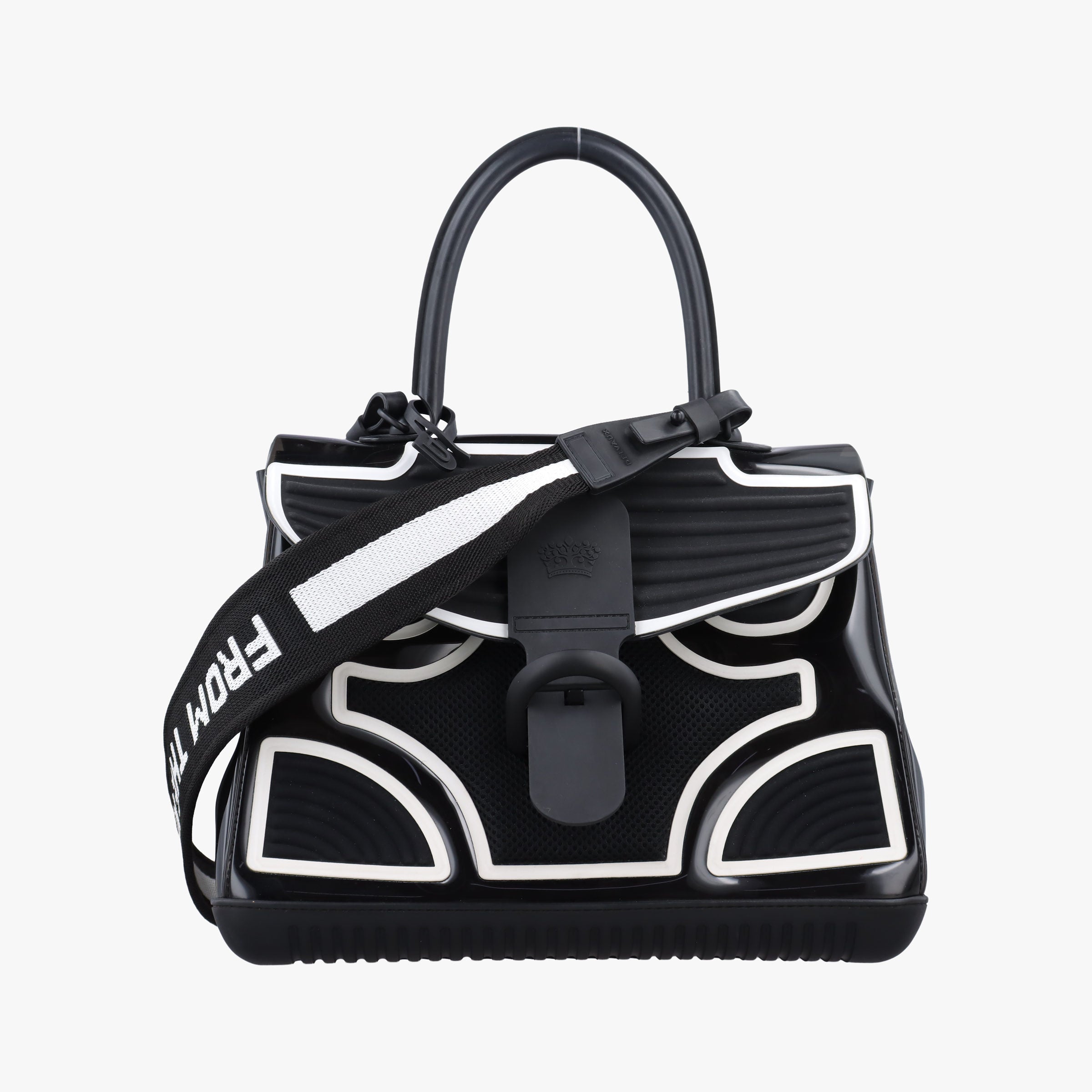 Vintage Delvaux Brillant Black x white Plastic  shoulderbag | stylenewstar