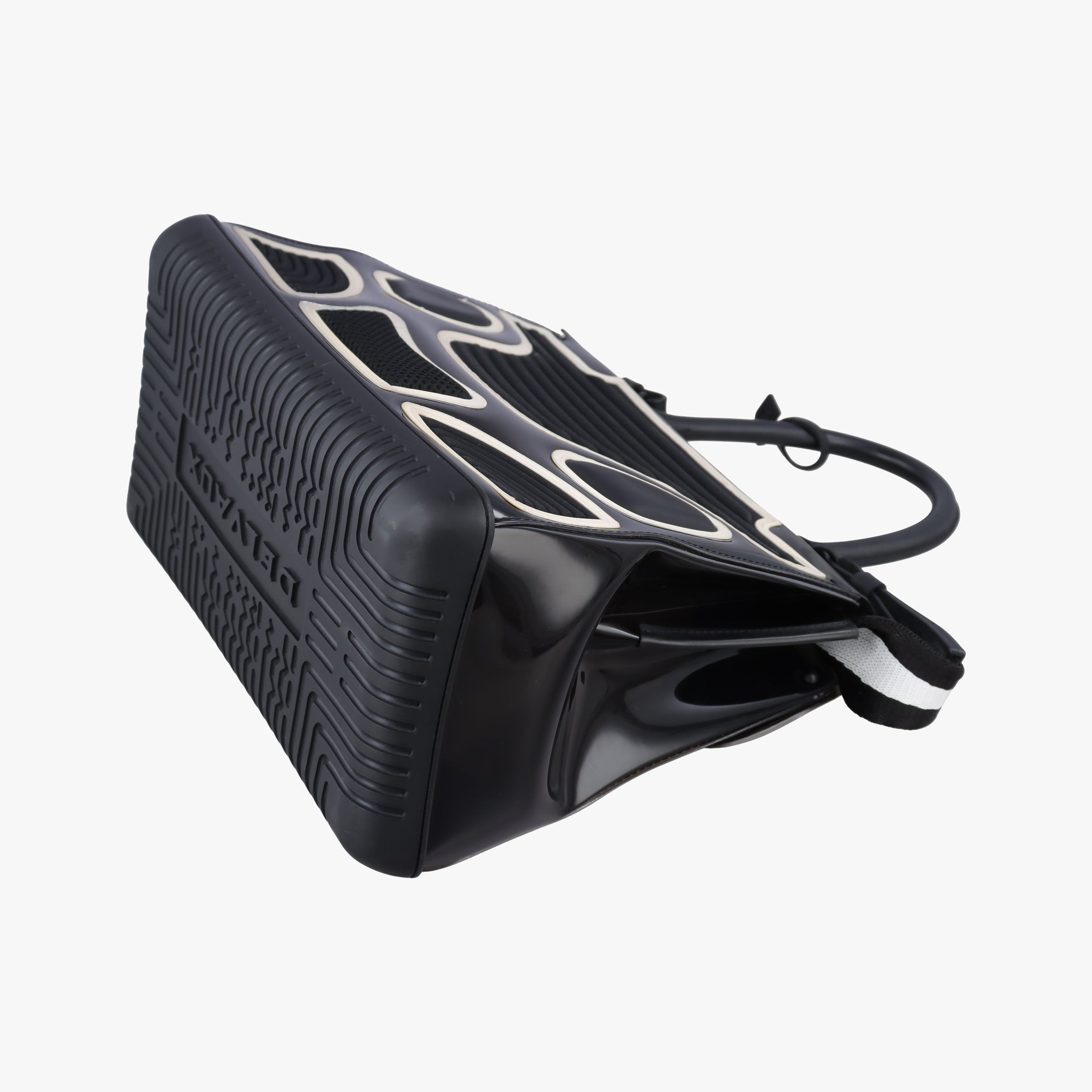 Vintage Delvaux Brillant Black x white Plastic  shoulderbag | stylenewstar