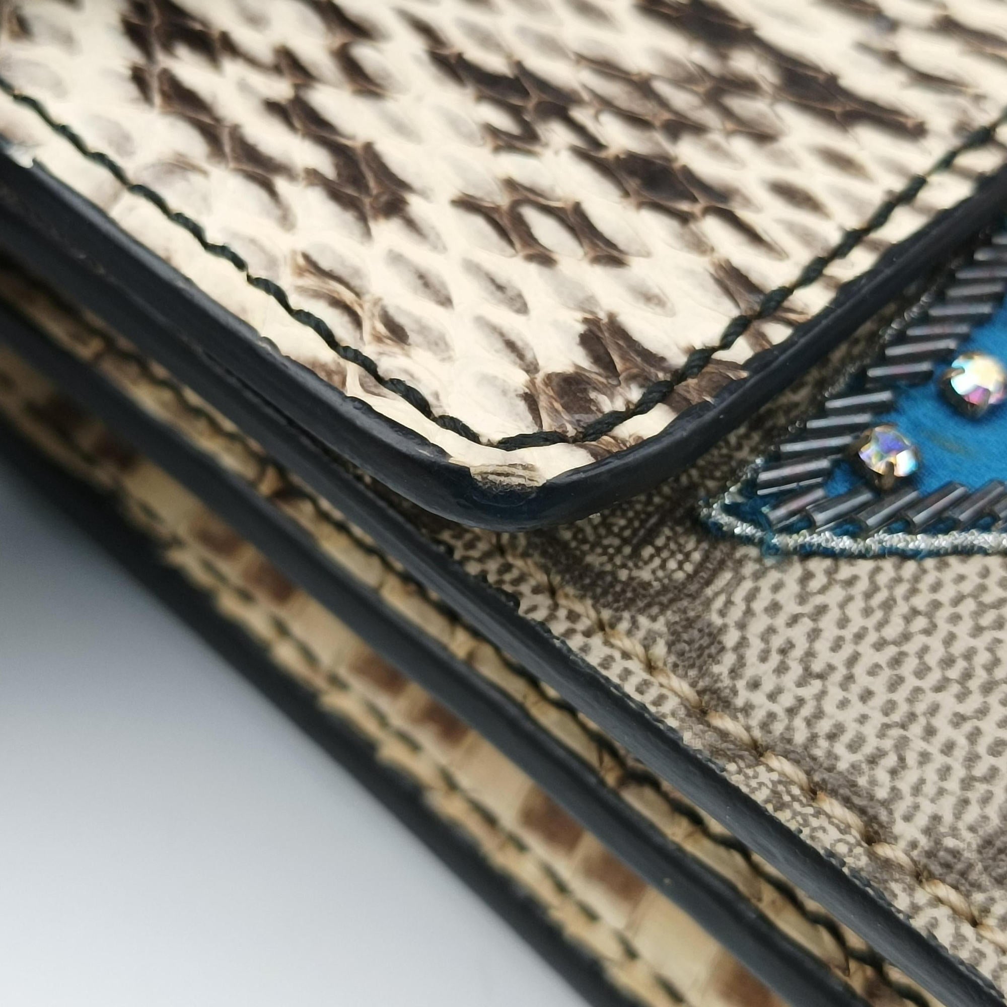 Secondhand Gucci Dionysus Beige×Multicolour PVC coated canvas×snakeskin 400235 shoulderbag | stylenewstar