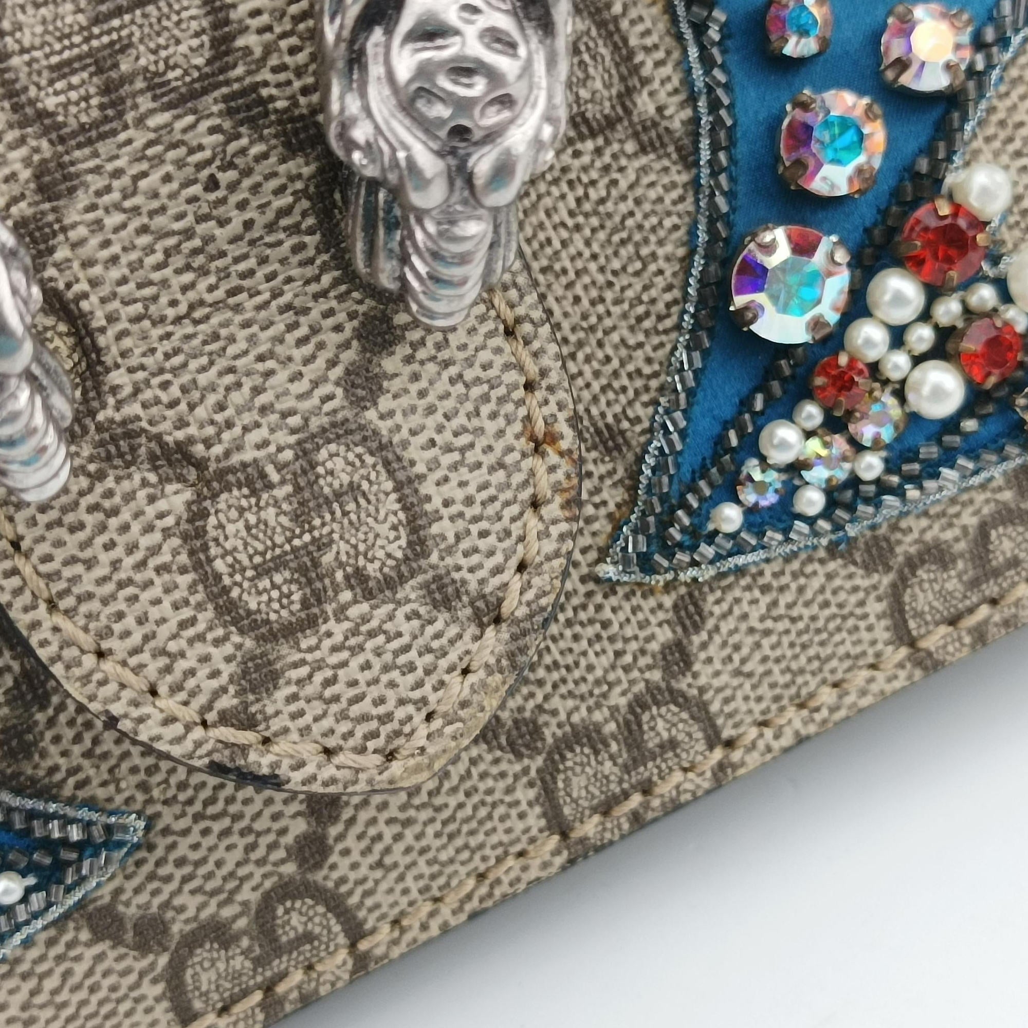Secondhand Gucci Dionysus Beige×Multicolour PVC coated canvas×snakeskin 400235 shoulderbag | stylenewstar