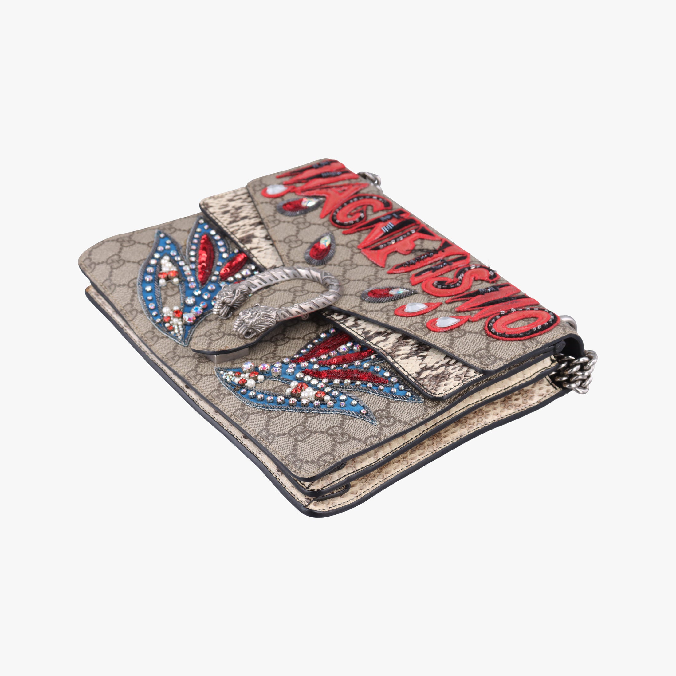 Secondhand Gucci Dionysus Beige×Multicolour PVC coated canvas×snakeskin 400235 shoulderbag | stylenewstar
