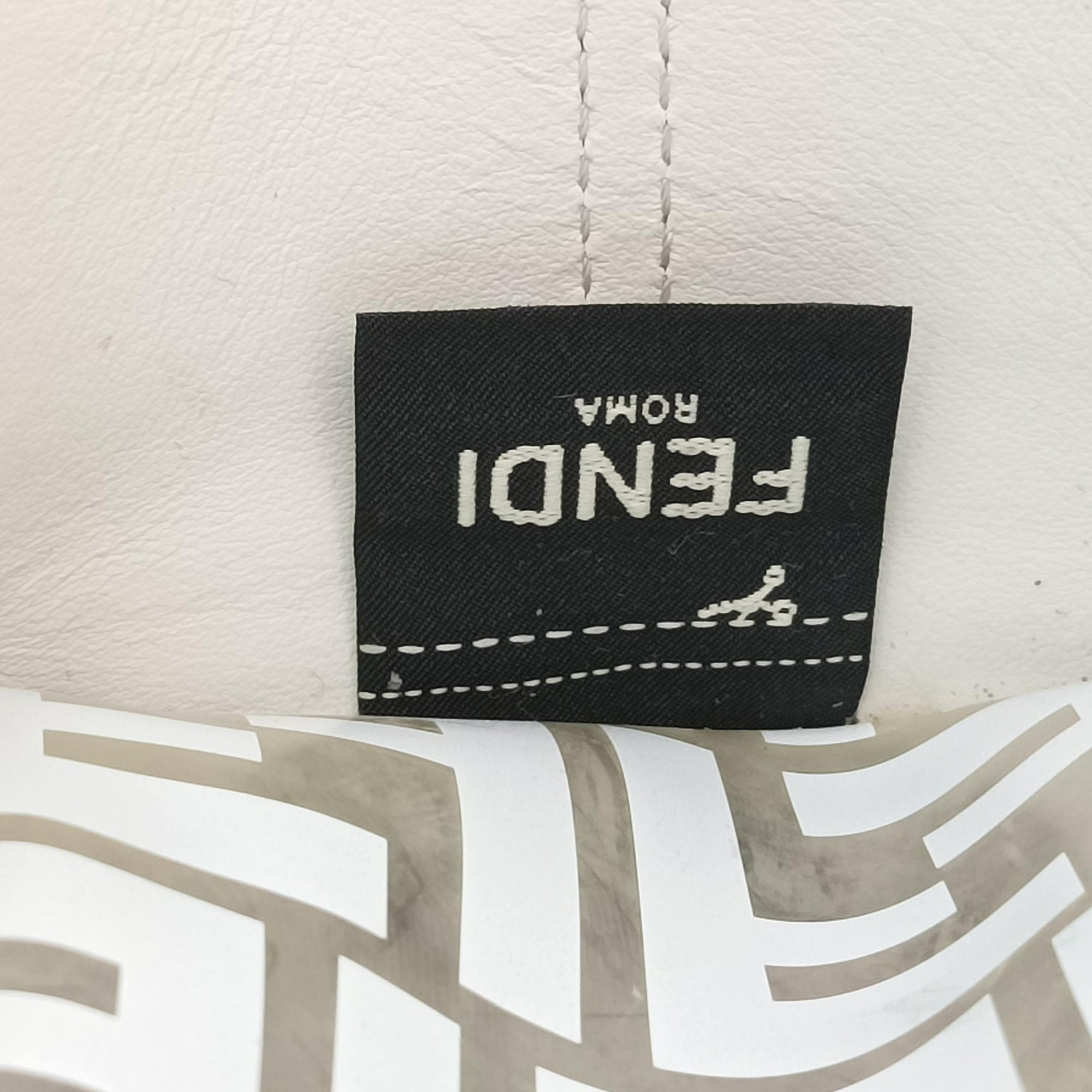 Pre-owned Fendi Runaway Shopper White PVC coated canvas×Leather 8BH353 shoulderbag | stylenewstar