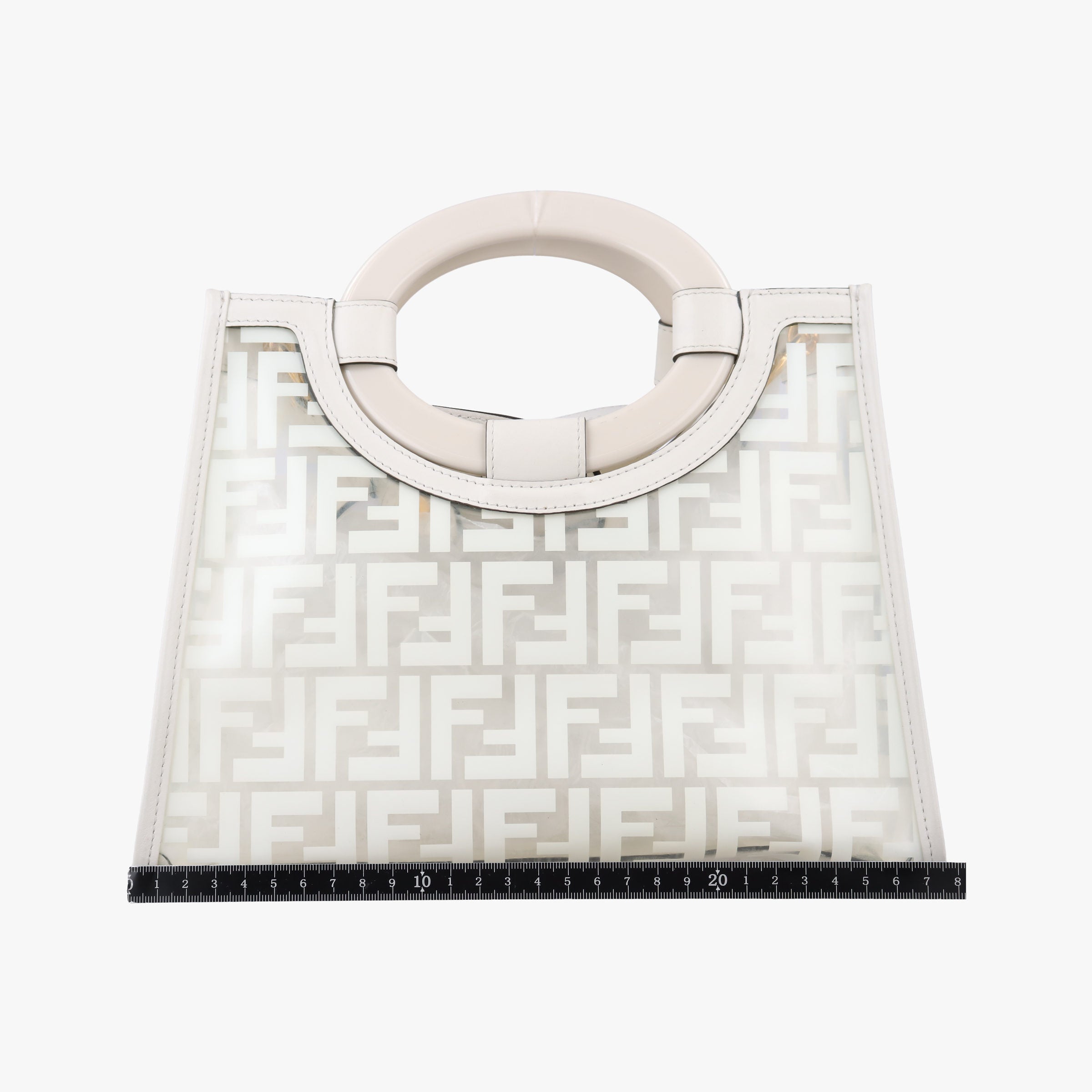 Pre-owned Fendi Runaway Shopper White PVC coated canvas×Leather 8BH353 shoulderbag | stylenewstar