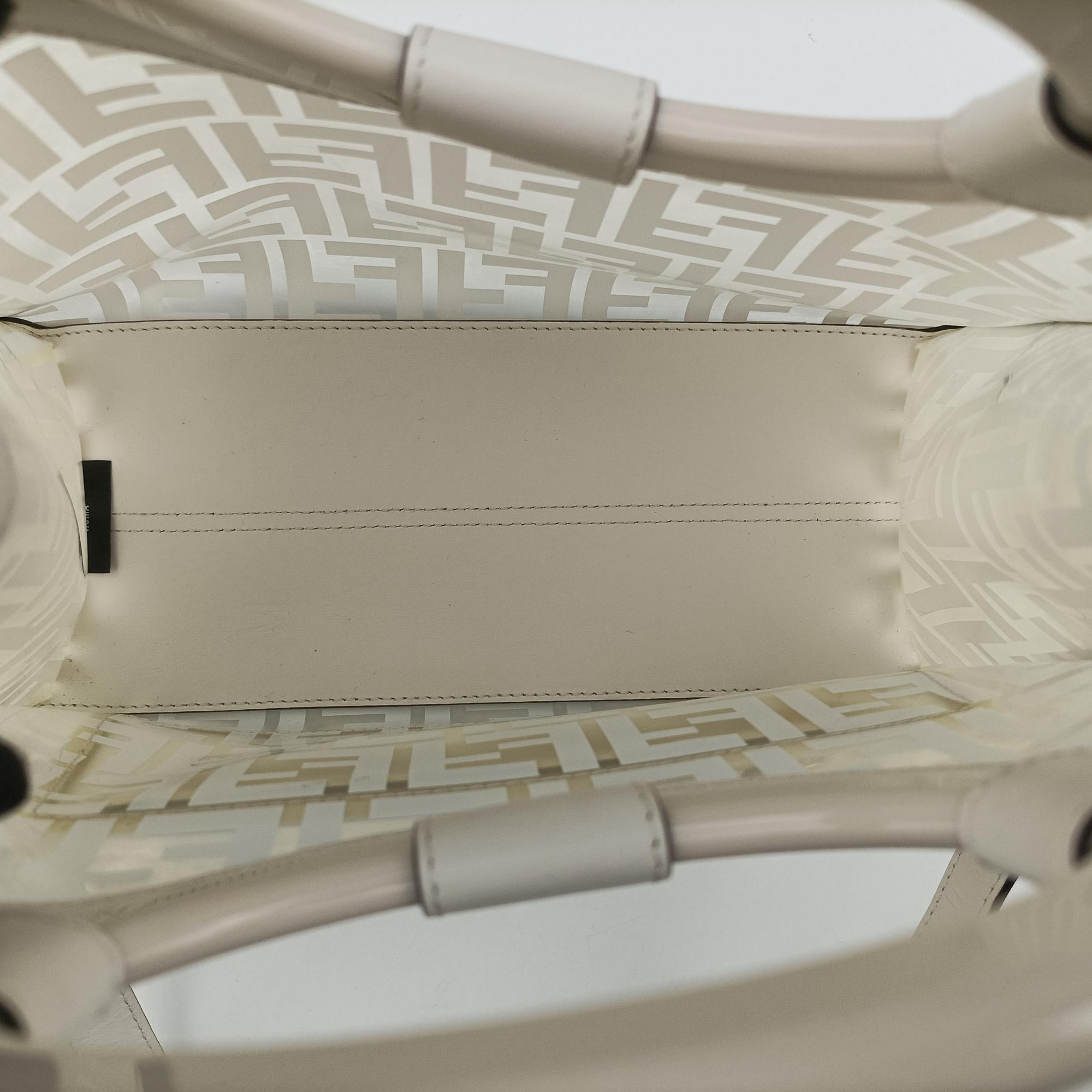 Pre-owned Fendi Runaway Shopper White PVC coated canvas×Leather 8BH353 shoulderbag | stylenewstar