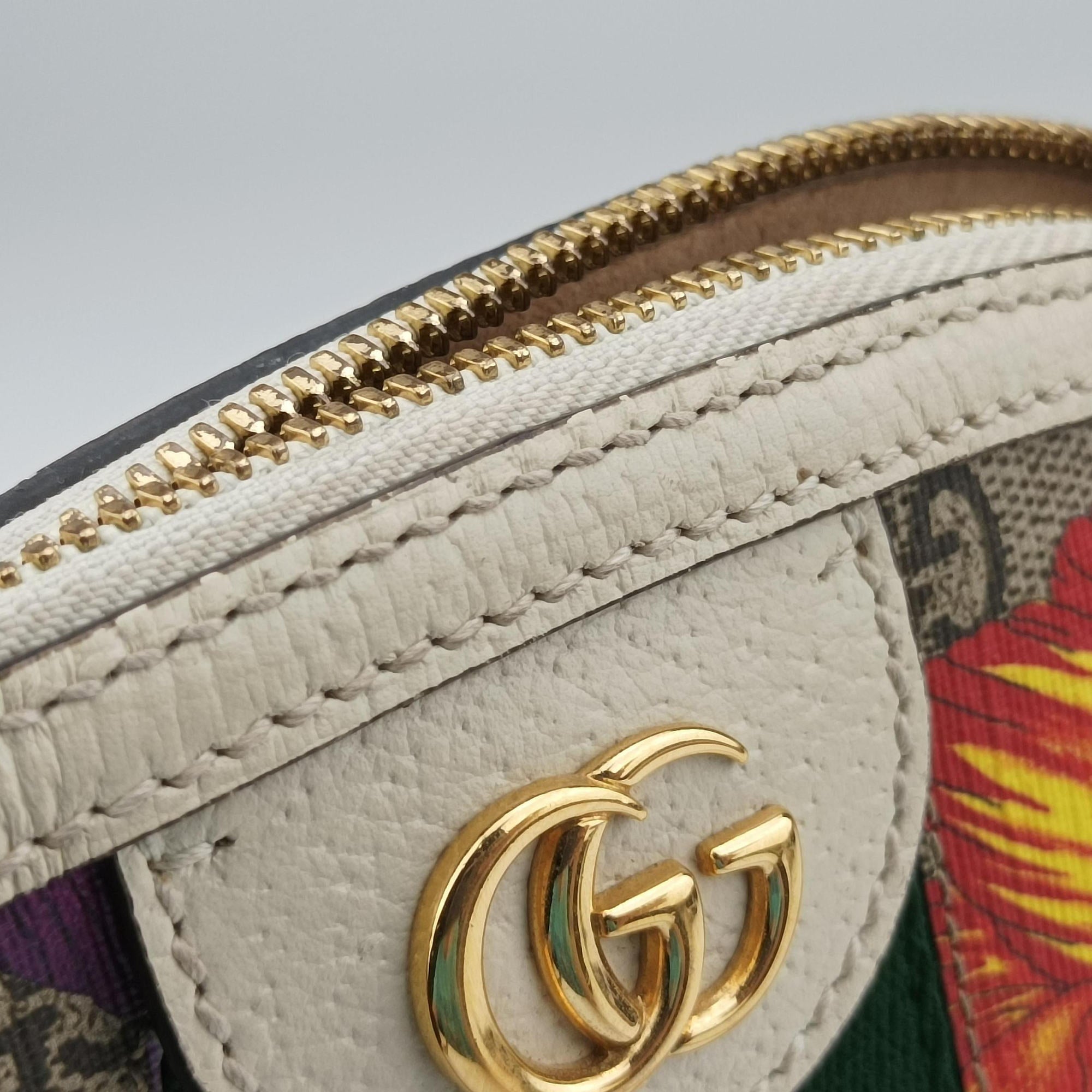 Pre-owned Gucci Ophidia beige×multi PVC coated canvas×Leather 499621 shoulderbag | stylenewstar
