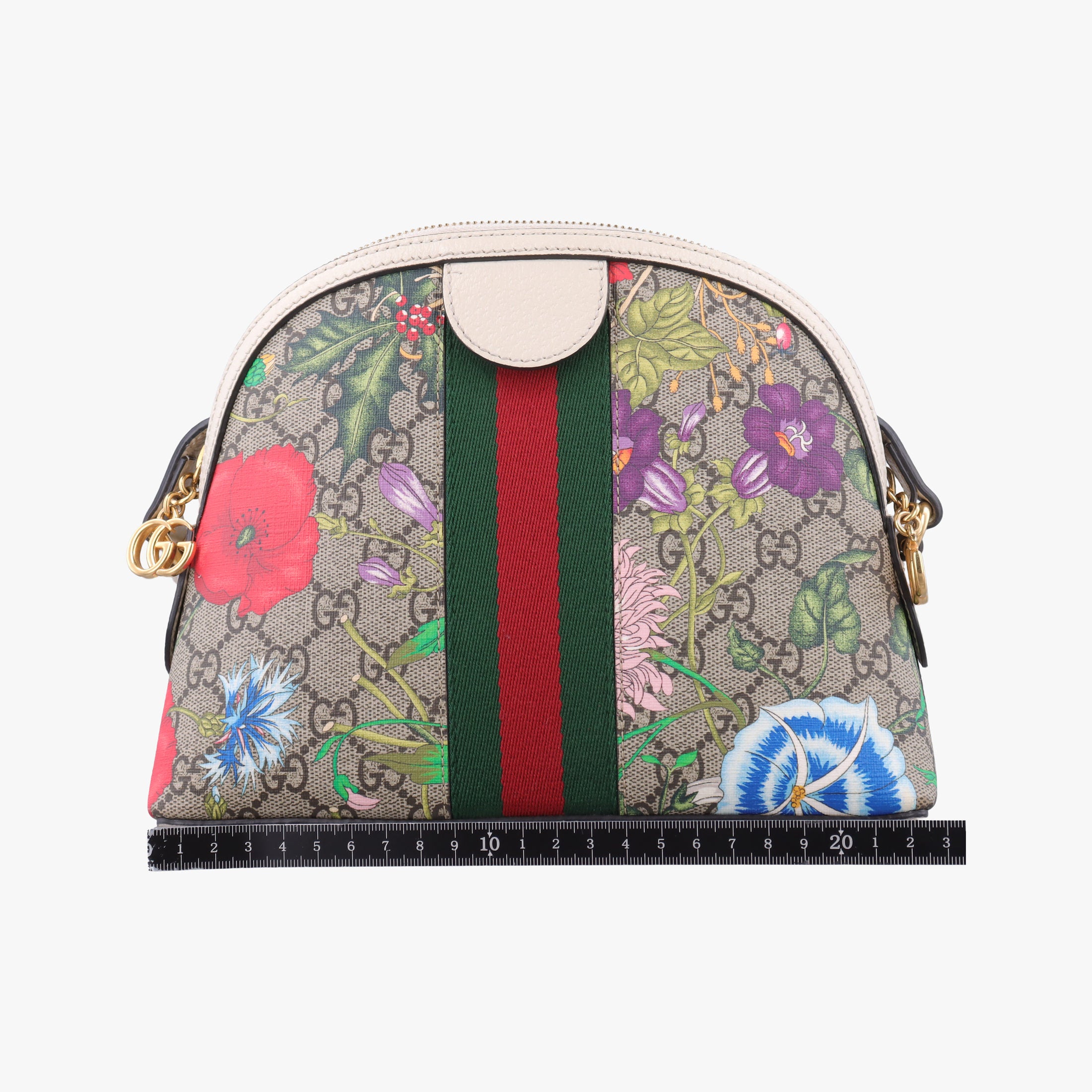 Pre-owned Gucci Ophidia beige×multi PVC coated canvas×Leather 499621 shoulderbag | stylenewstar