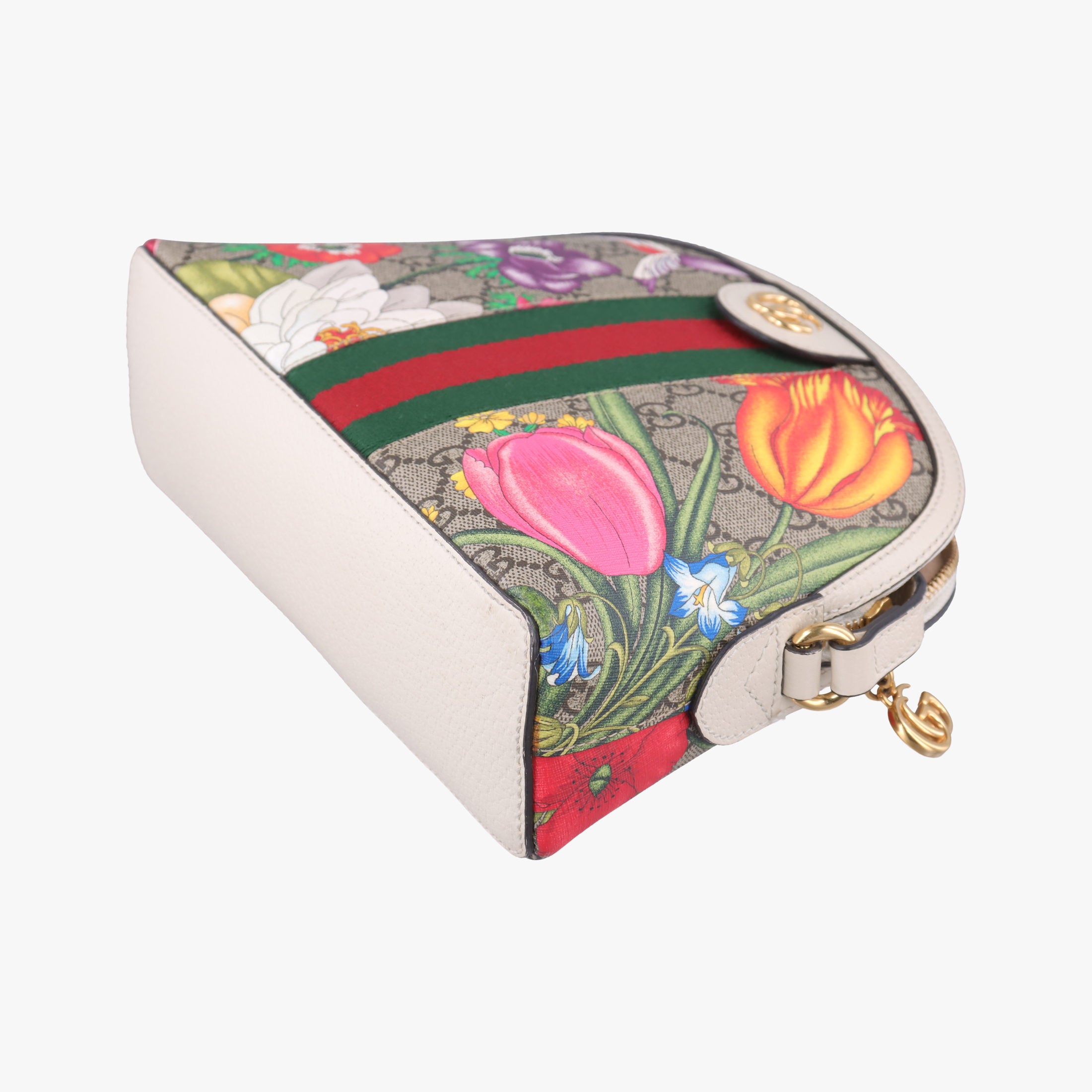 Pre-owned Gucci Ophidia beige×multi PVC coated canvas×Leather 499621 shoulderbag | stylenewstar