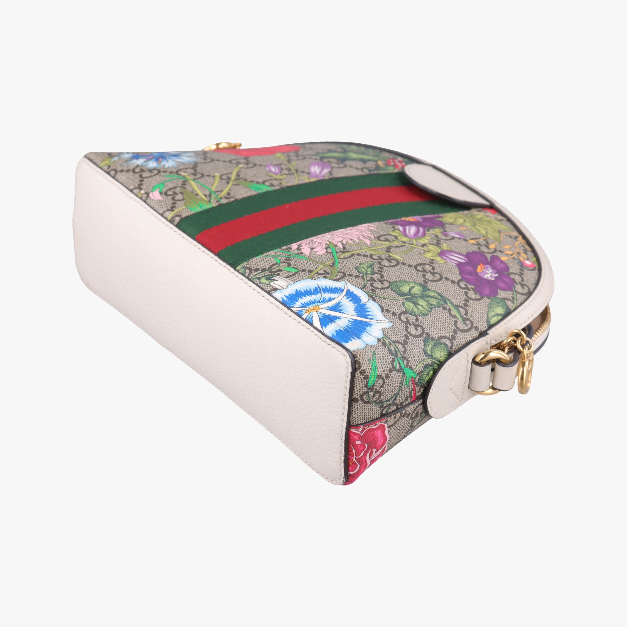 Pre-owned Gucci Ophidia beige×multi PVC coated canvas×Leather 499621 shoulderbag | stylenewstar