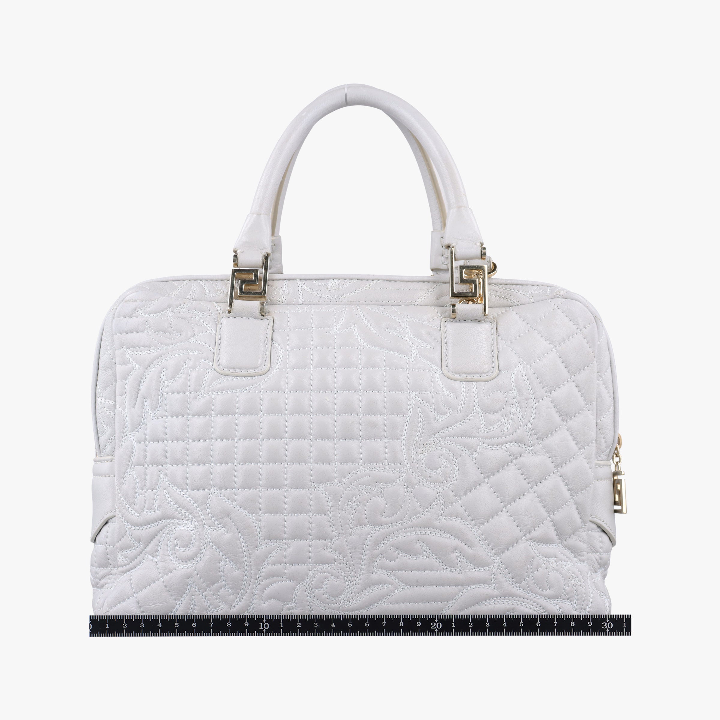 Vintage VERSACE Vanitas Studded Grey Leather  shoulderbag | stylenewstar