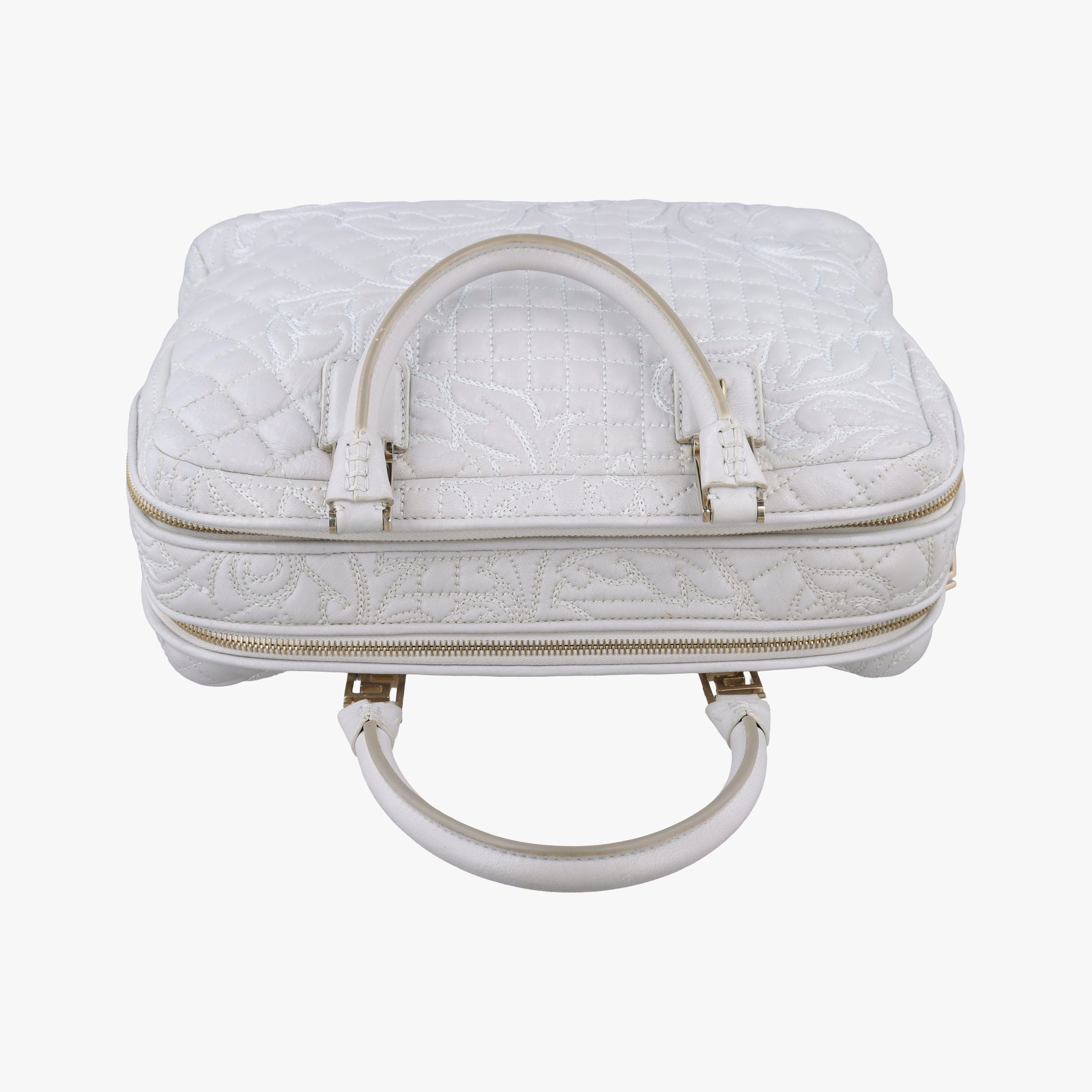 Vintage VERSACE Vanitas Studded Grey Leather  shoulderbag | stylenewstar