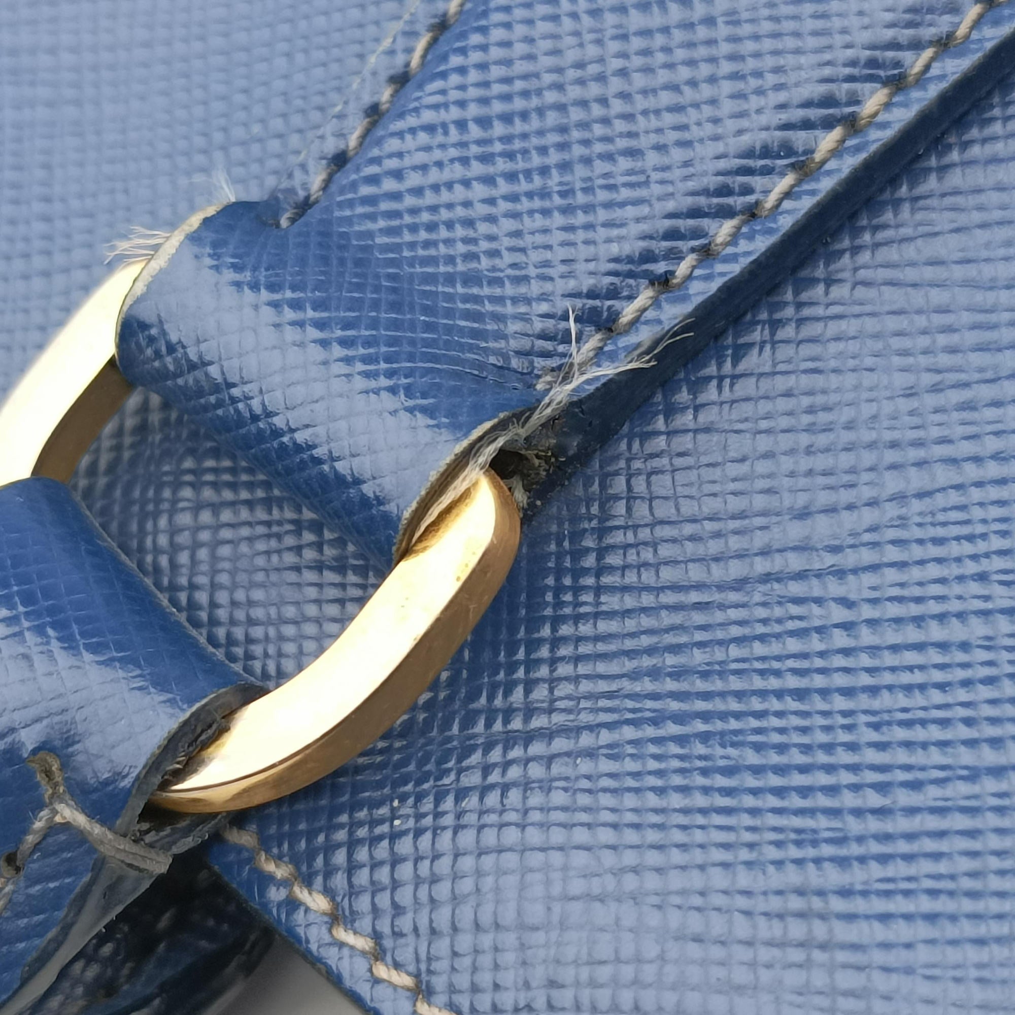 Pre-owned Prada Galleria Blue SAFFIANO Leather BN2274 handbag | stylenewstar