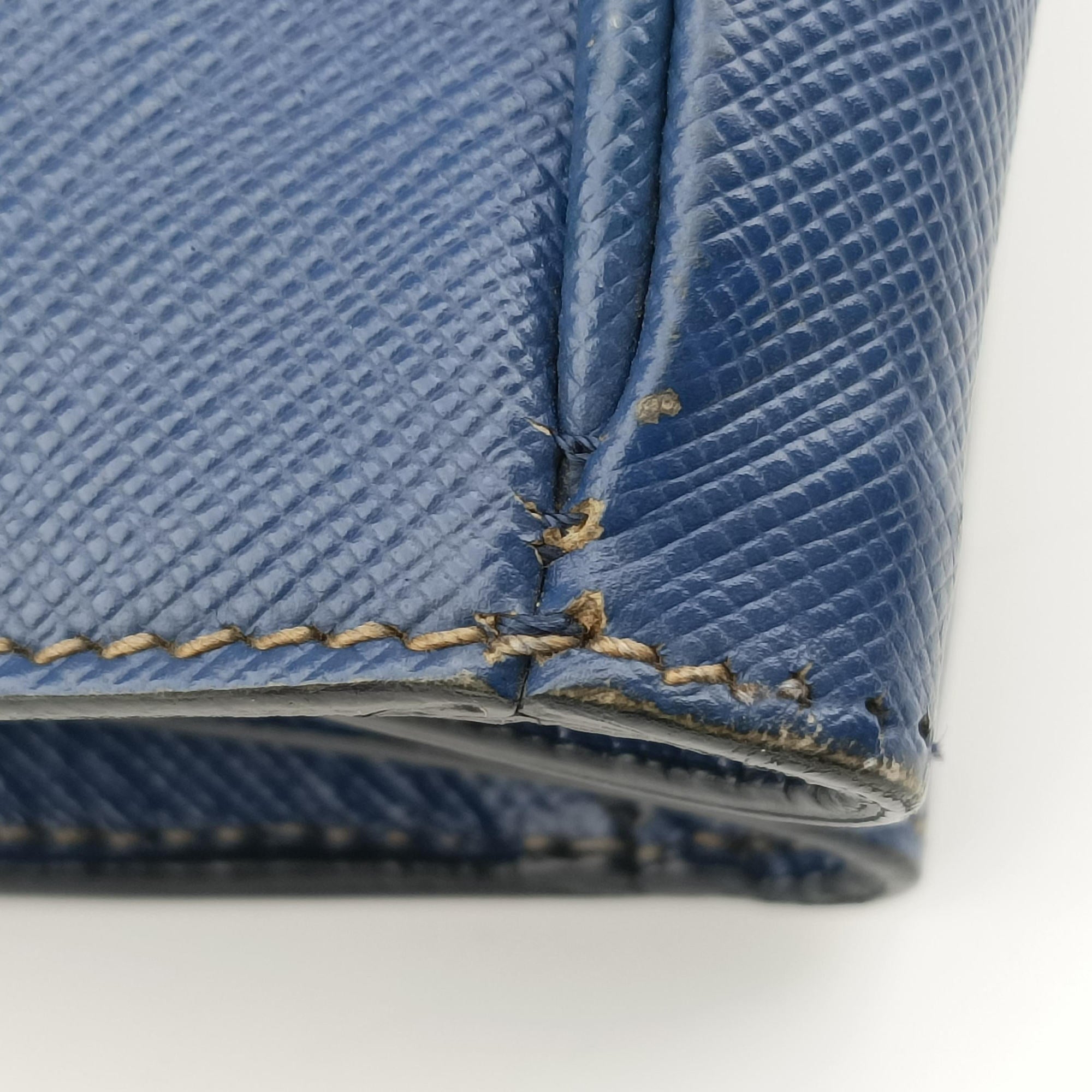 Pre-owned Prada Galleria Blue SAFFIANO Leather BN2274 handbag | stylenewstar