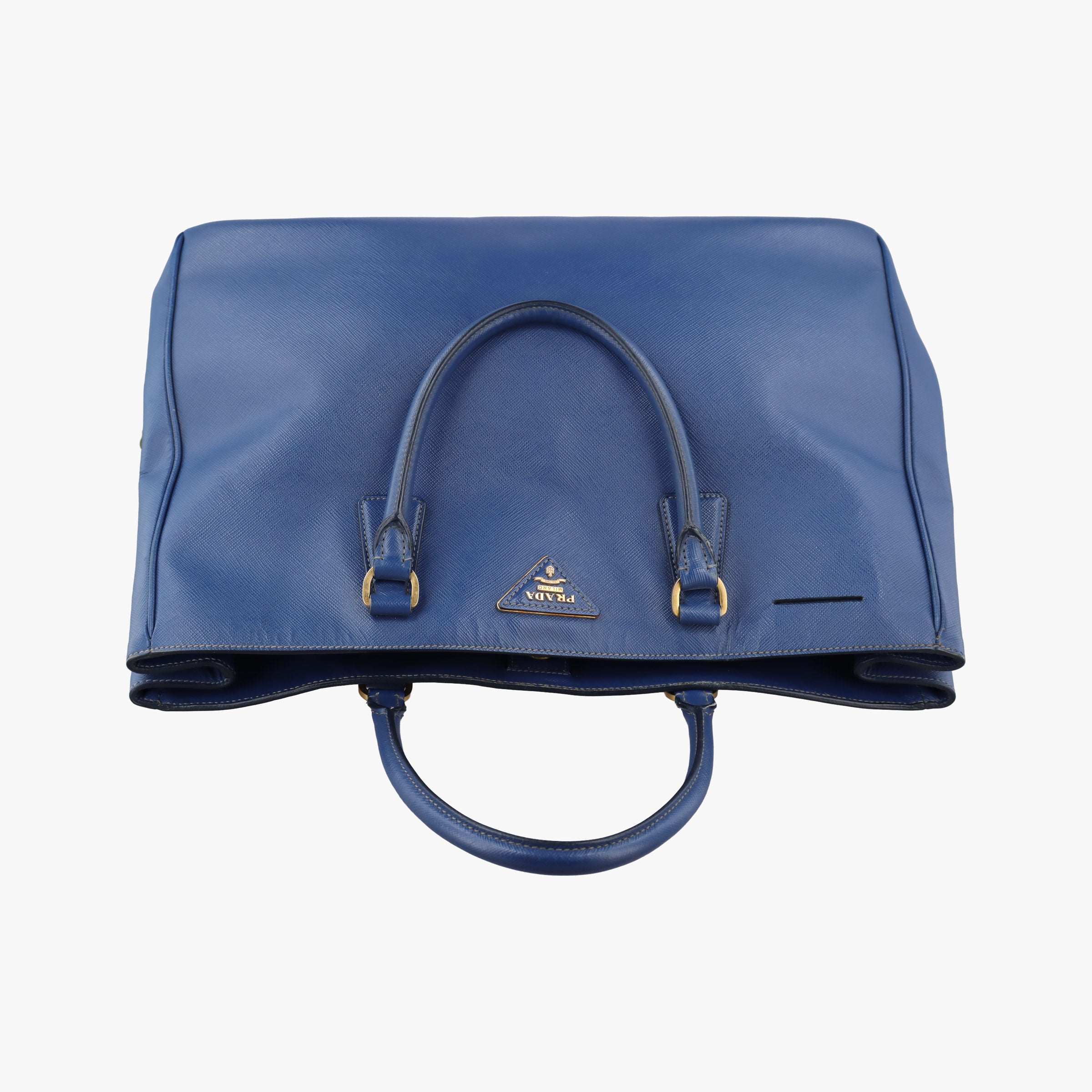 Pre-owned Prada Galleria Blue SAFFIANO Leather BN2274 handbag | stylenewstar