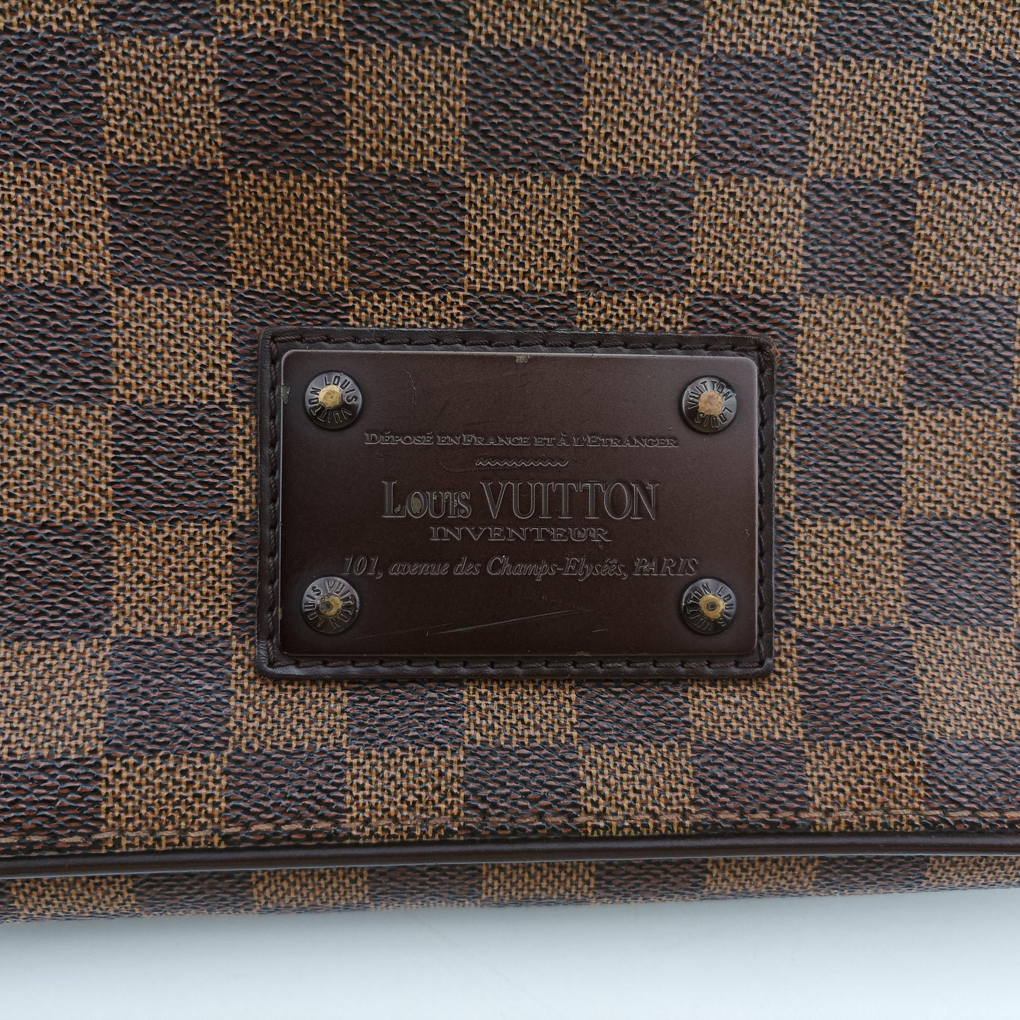 Vintage Louis Vuitton BROOKLYN MM EBENE Damier Canvas N51211 shoulderbag | stylenewstar