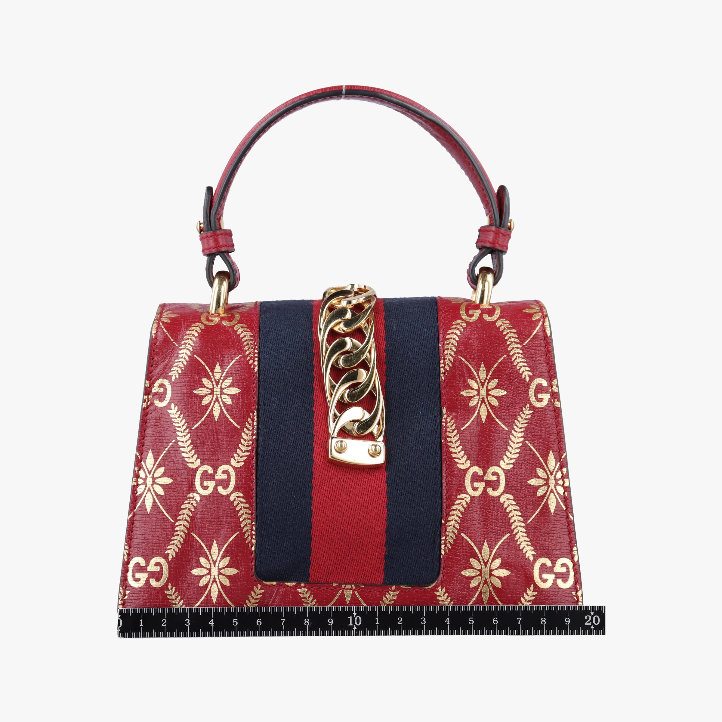 Pre-owned Gucci Sylvie red×Multicolour Leather 470270 shoulderbag | stylenewstar