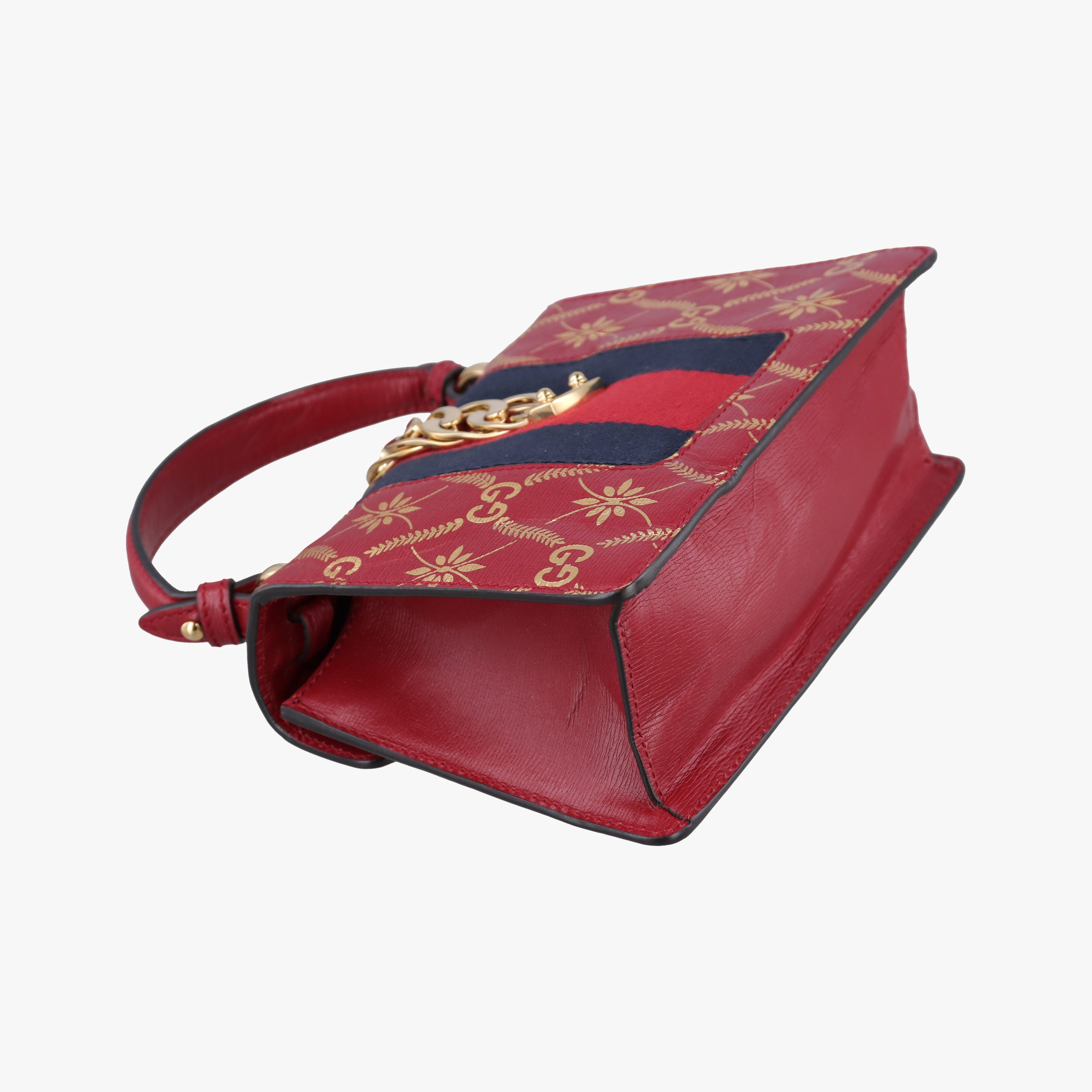 Pre-owned Gucci Sylvie red×Multicolour Leather 470270 shoulderbag | stylenewstar